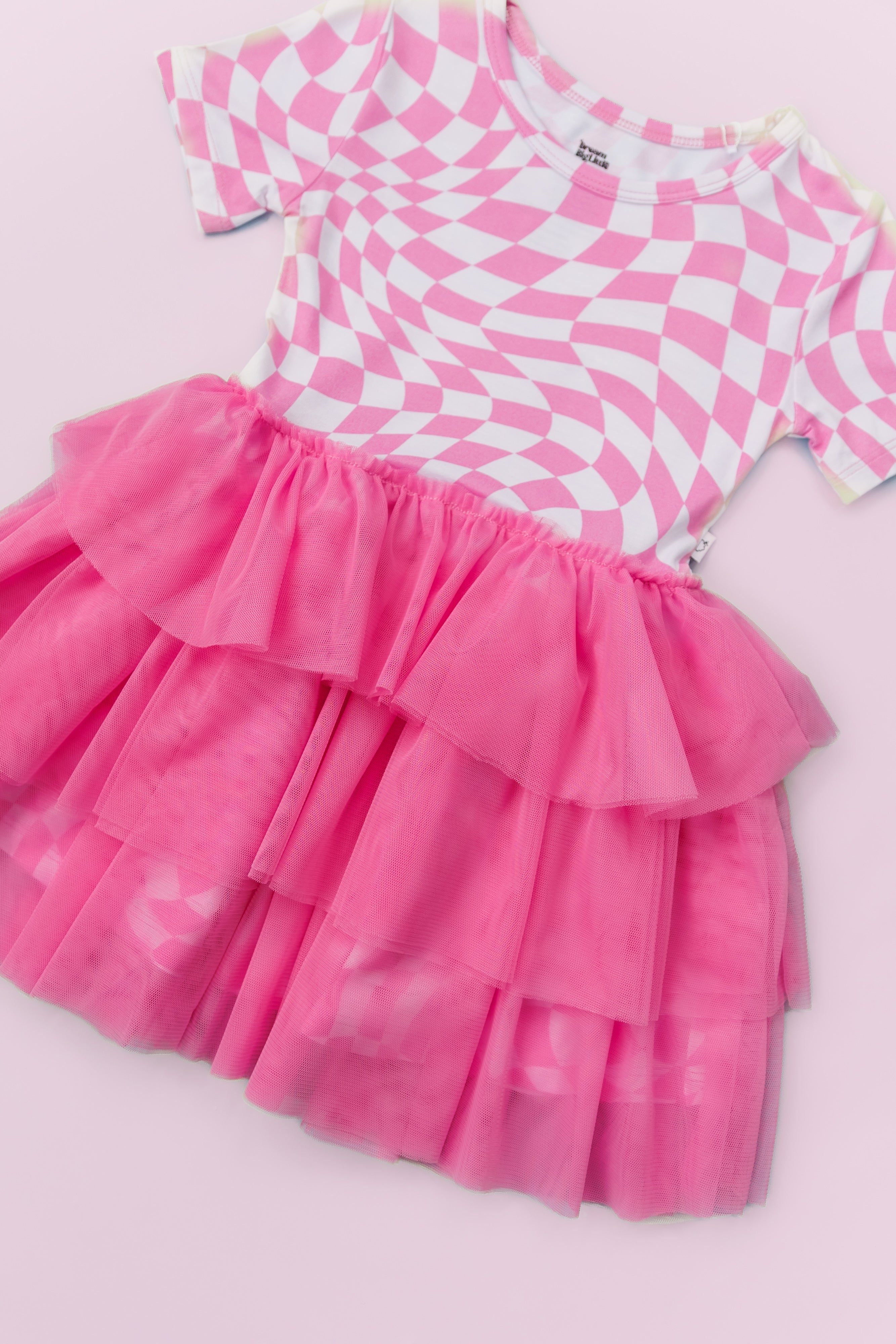 Bubblegum Wavy Checkers Dream Tutu Dress