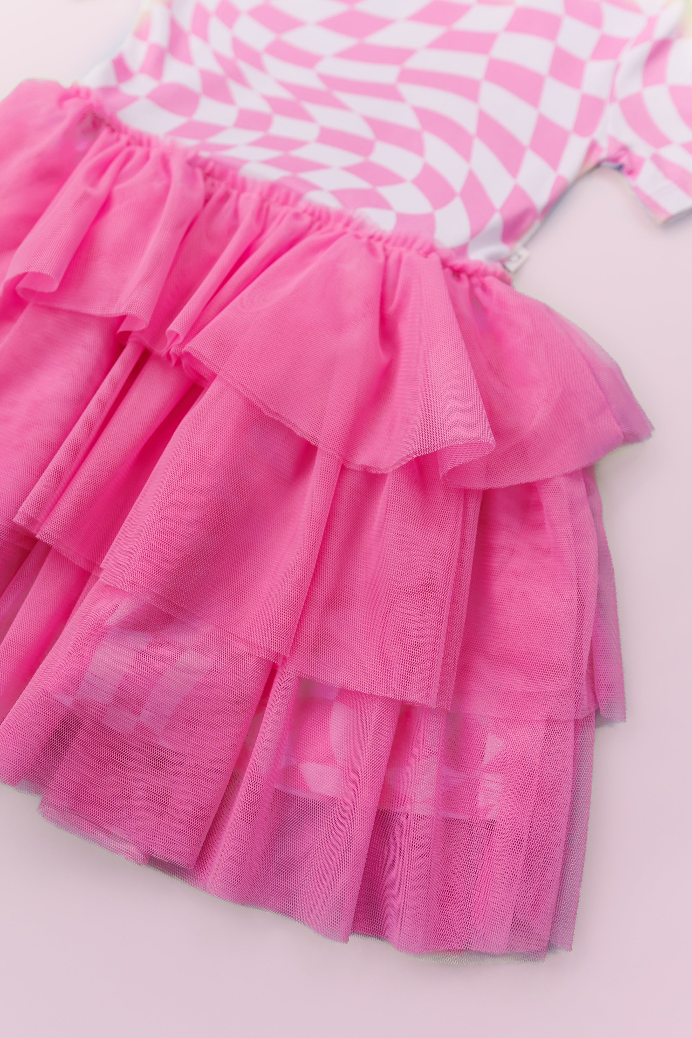 Bubblegum Wavy Checkers Dream Tutu Dress