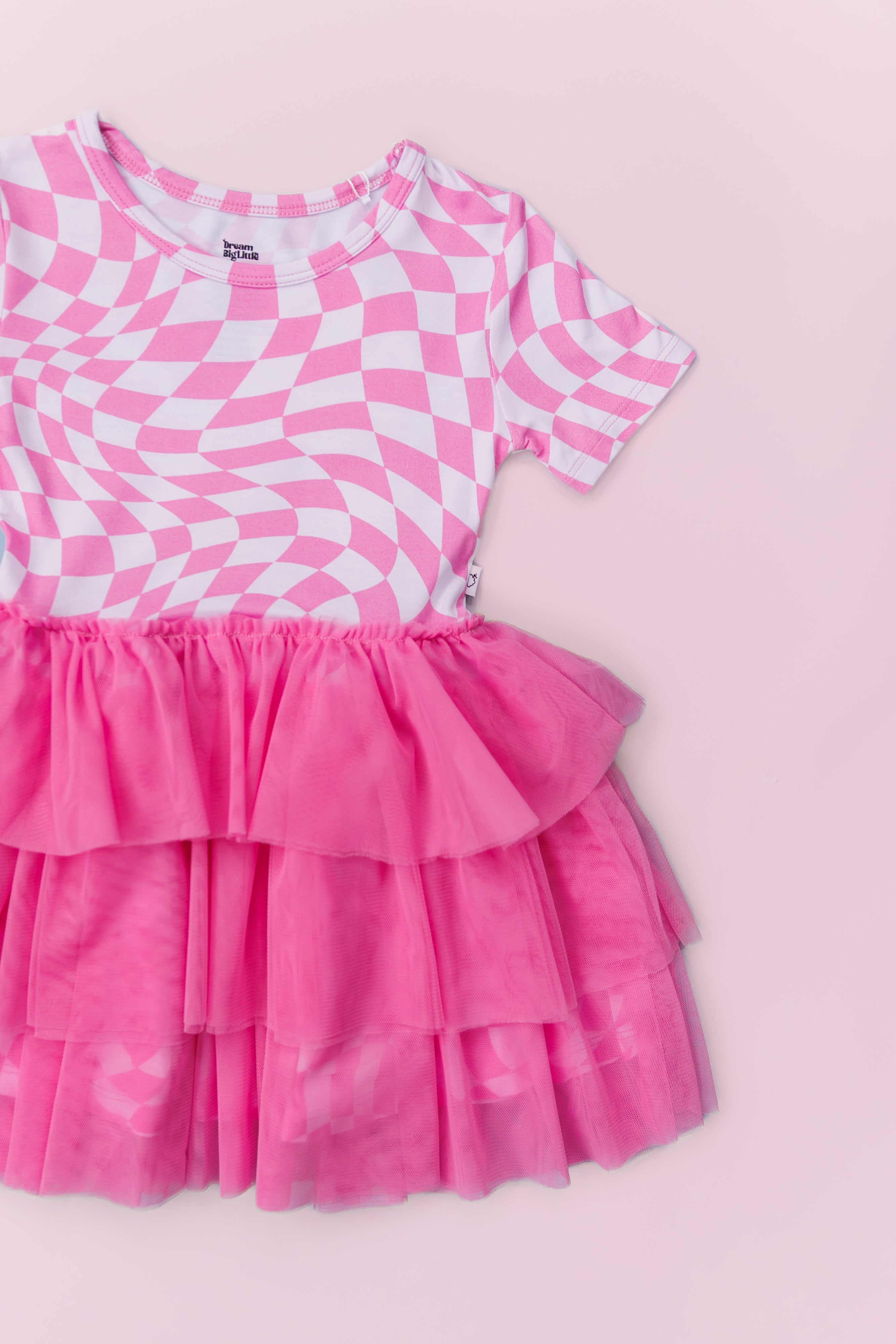 Bubblegum Wavy Checkers Dream Tutu Dress