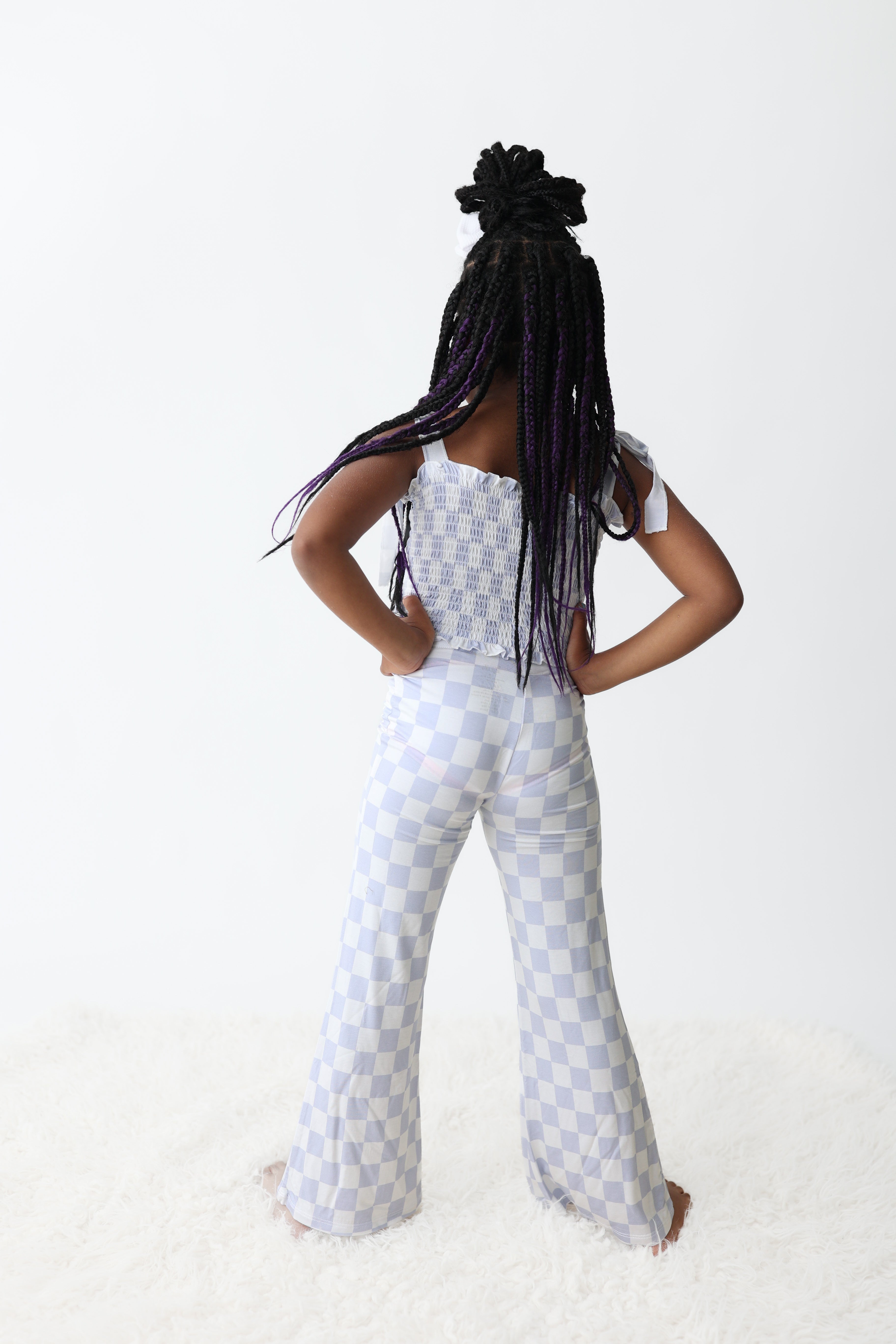 Cloudy Checkers Dream Smocked Flare Set