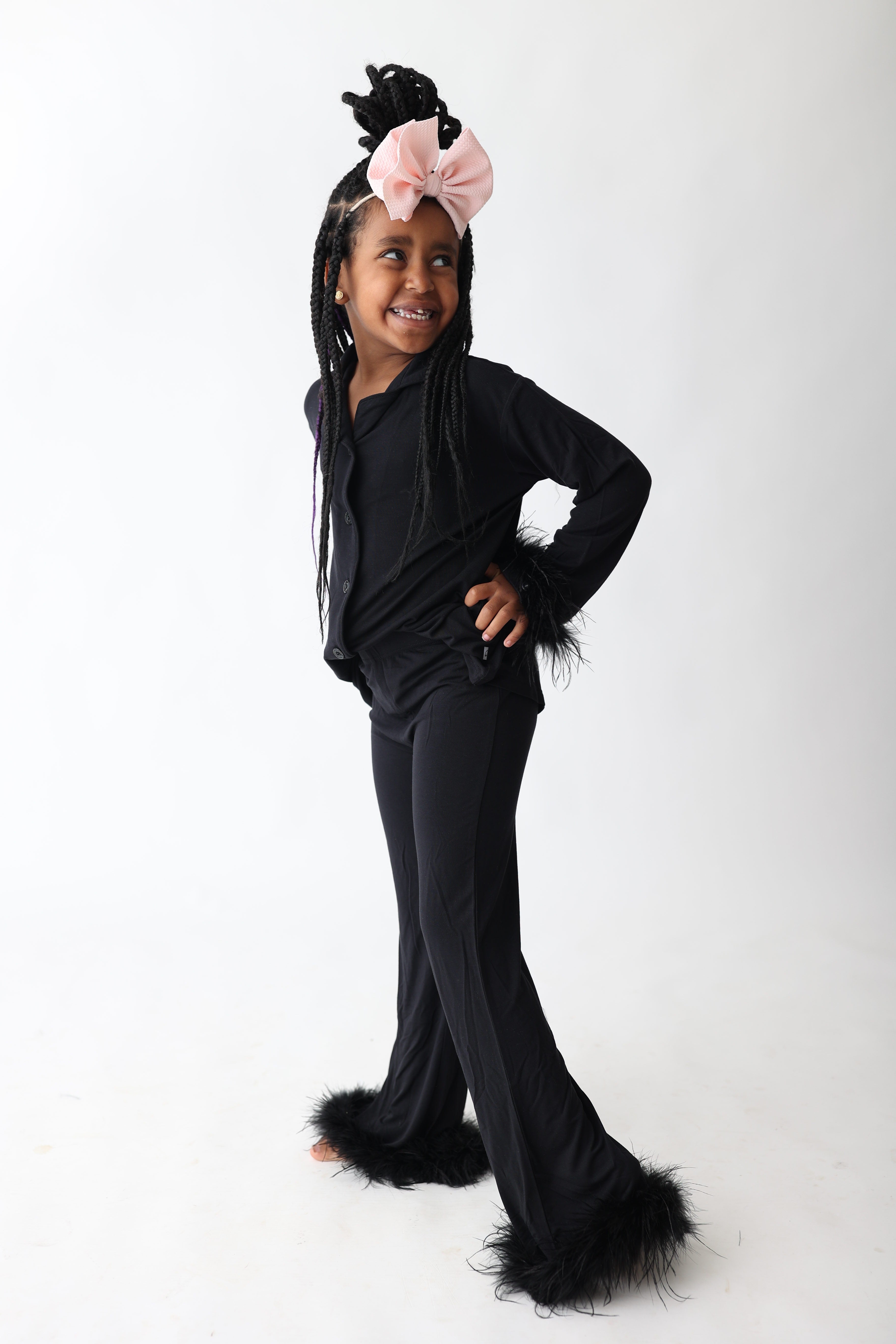 Black Girl's Flare Feathered Dream Set