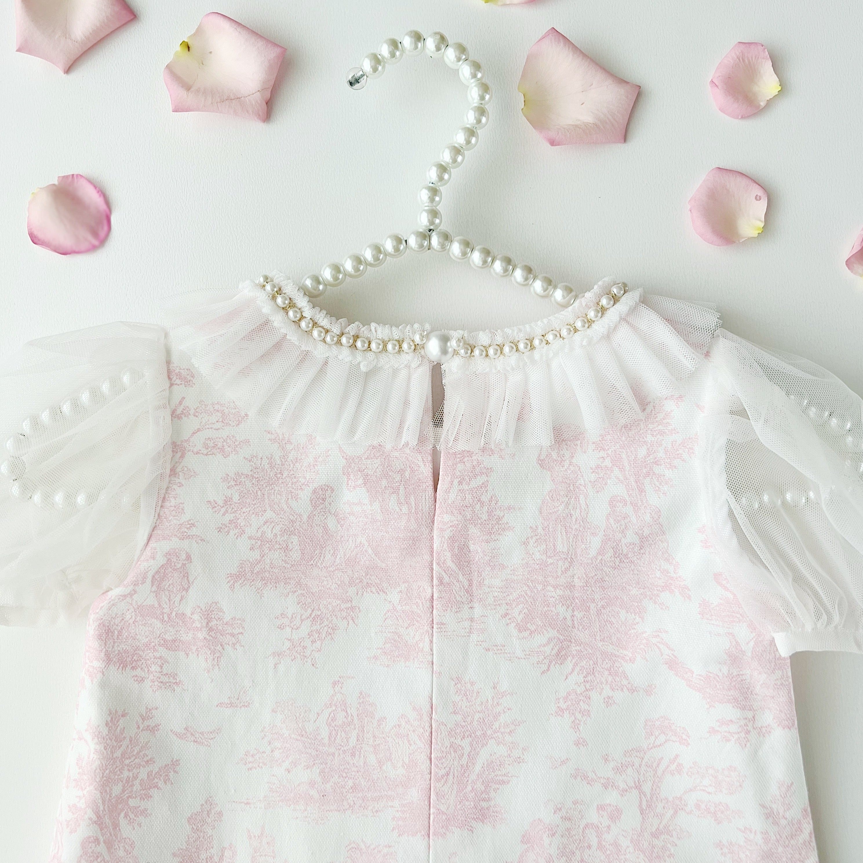 Pink French Toile Pearl Dress