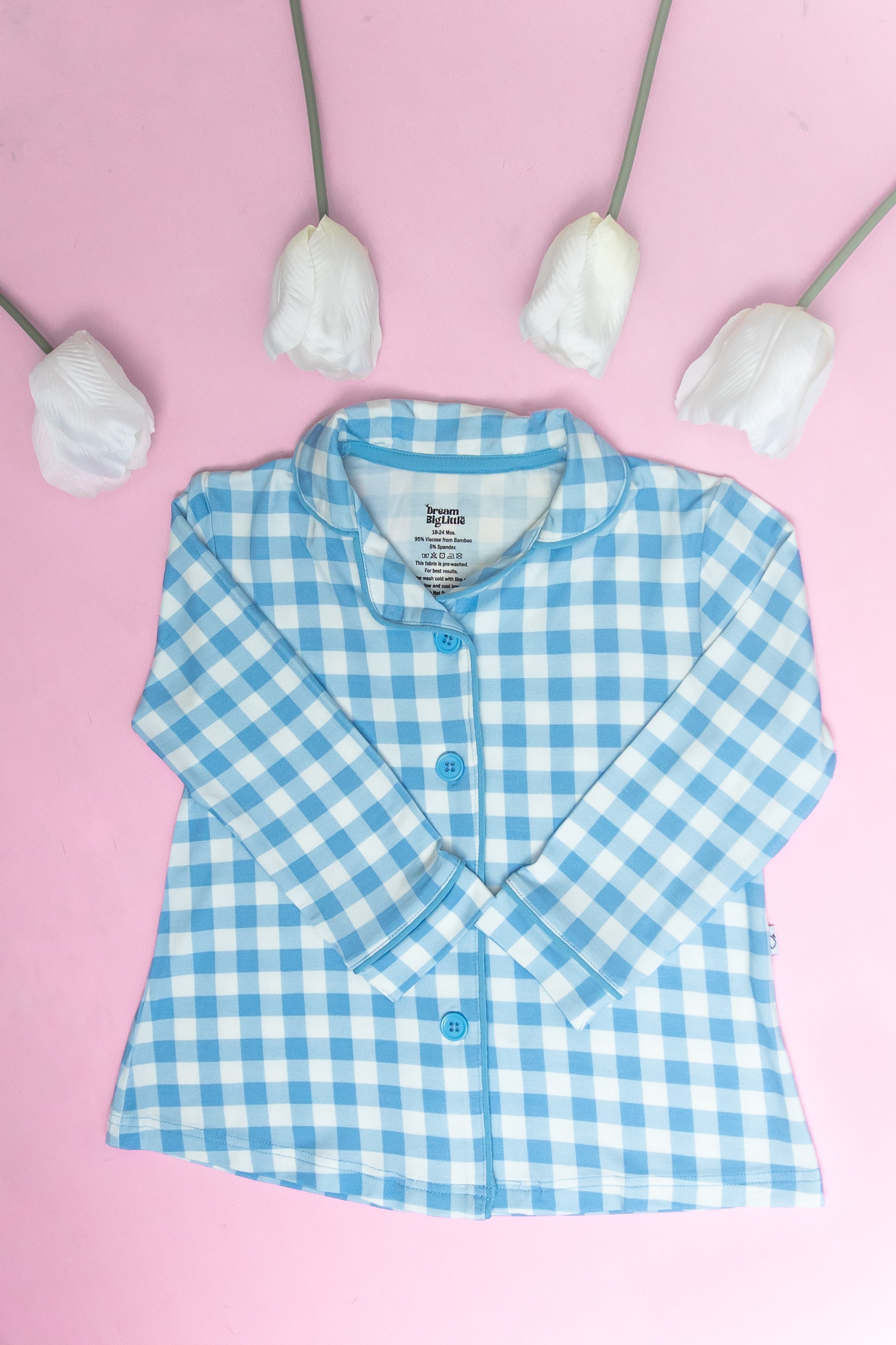 Sky Blue Gingham Girl's Dream Gown