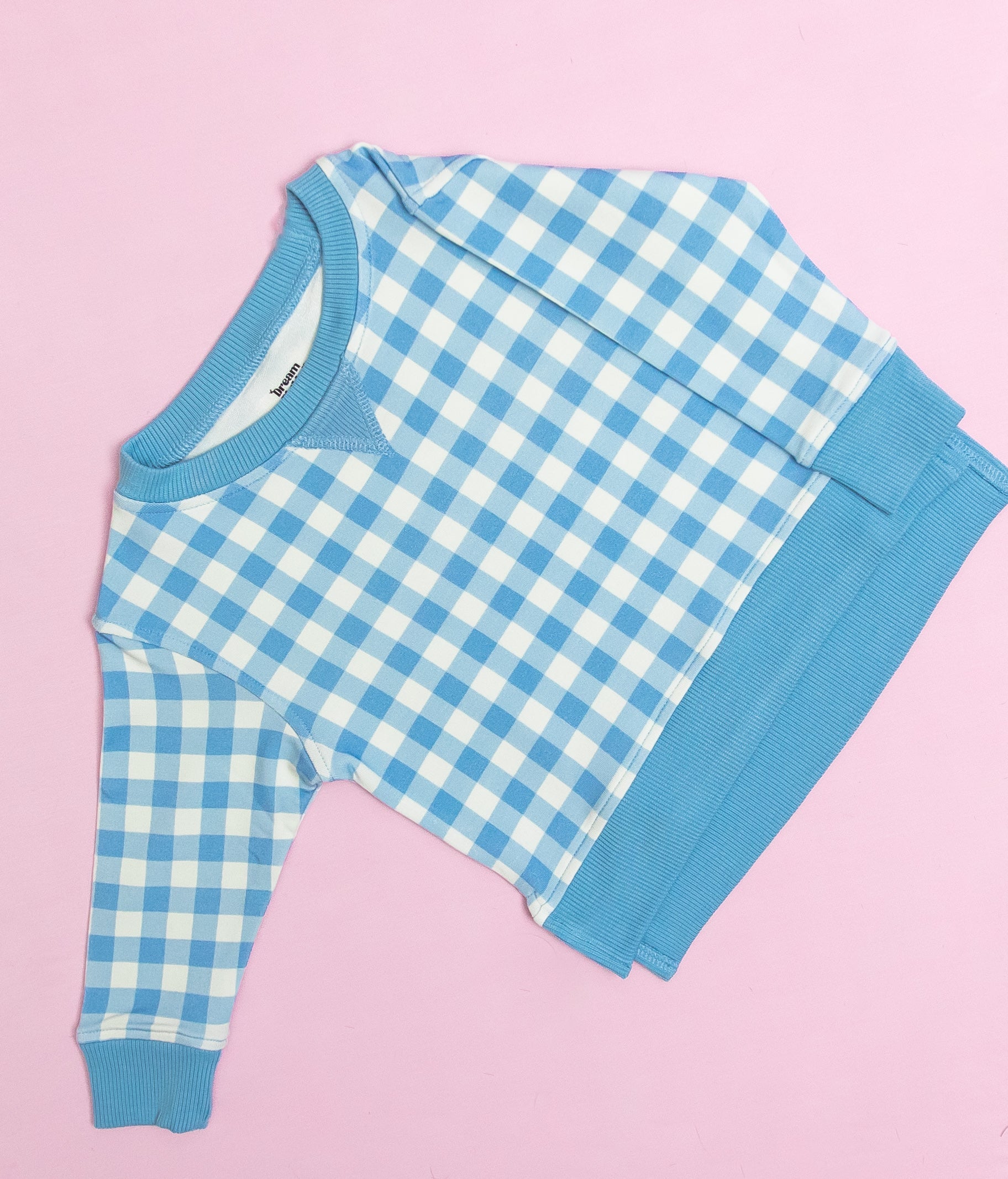 Sky Blue Gingham Dream Pullover