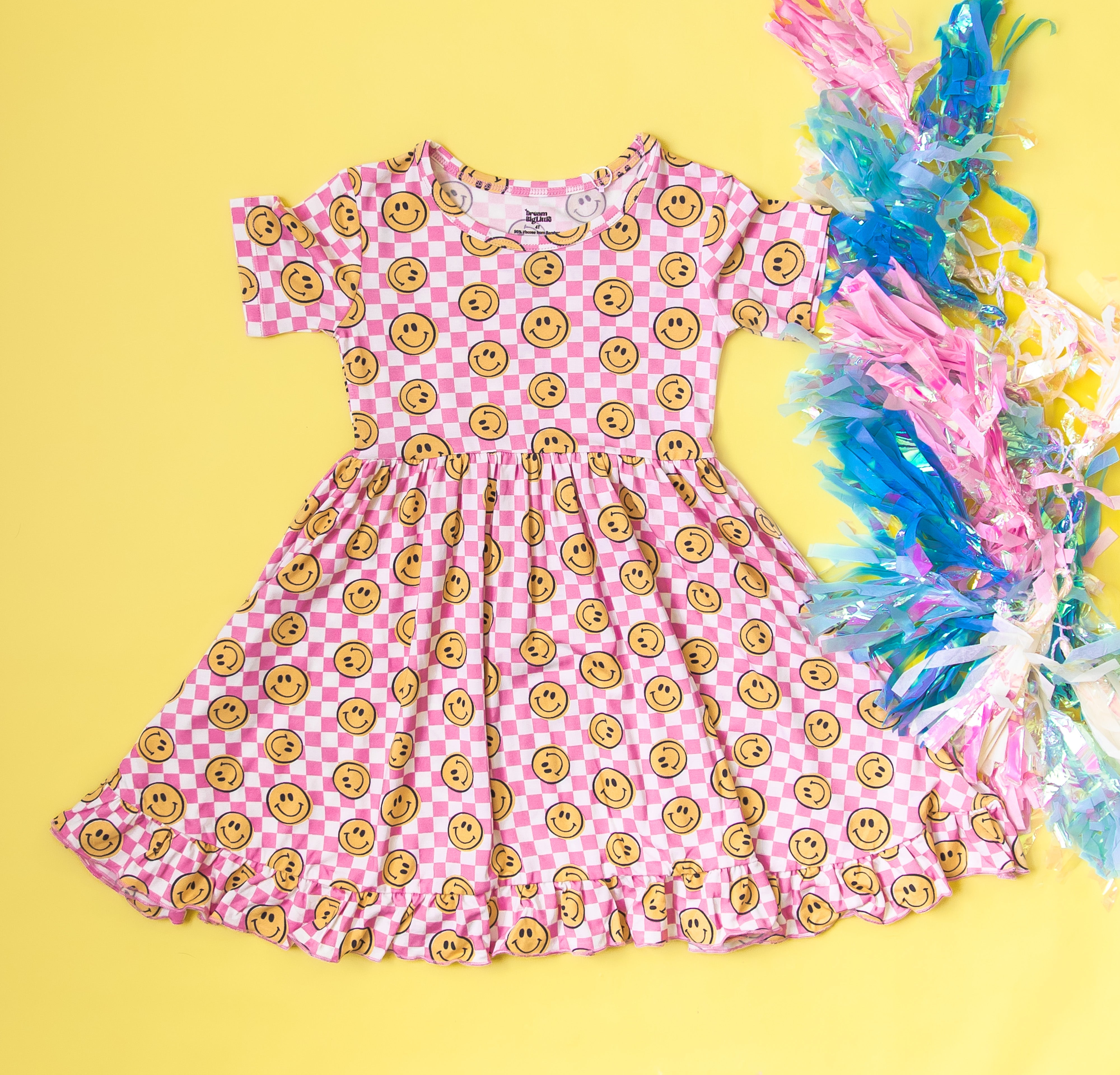 Blushin' Checkers Dream Ruffle Dress