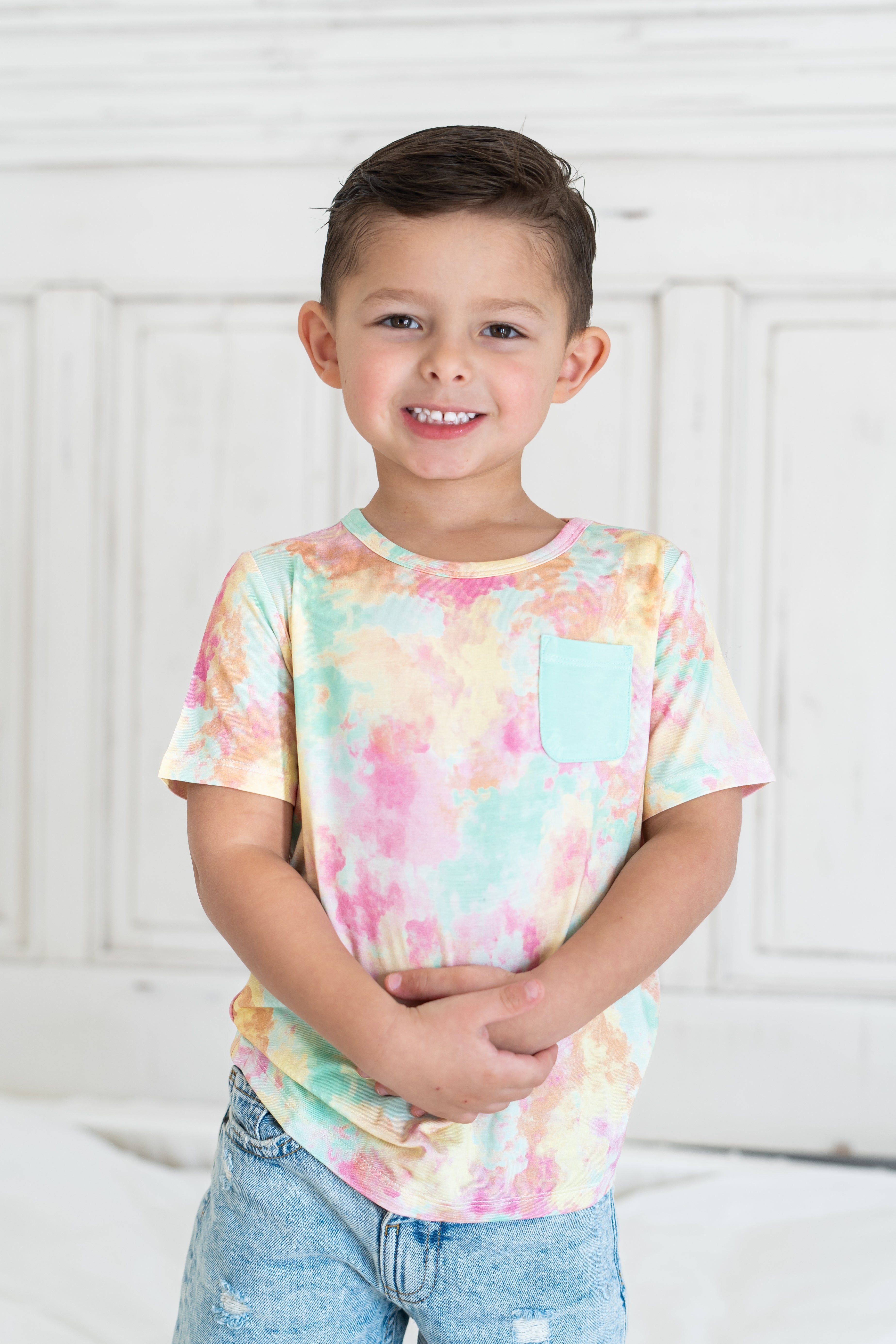 Rainbow Clouds Dream Pocket Tee