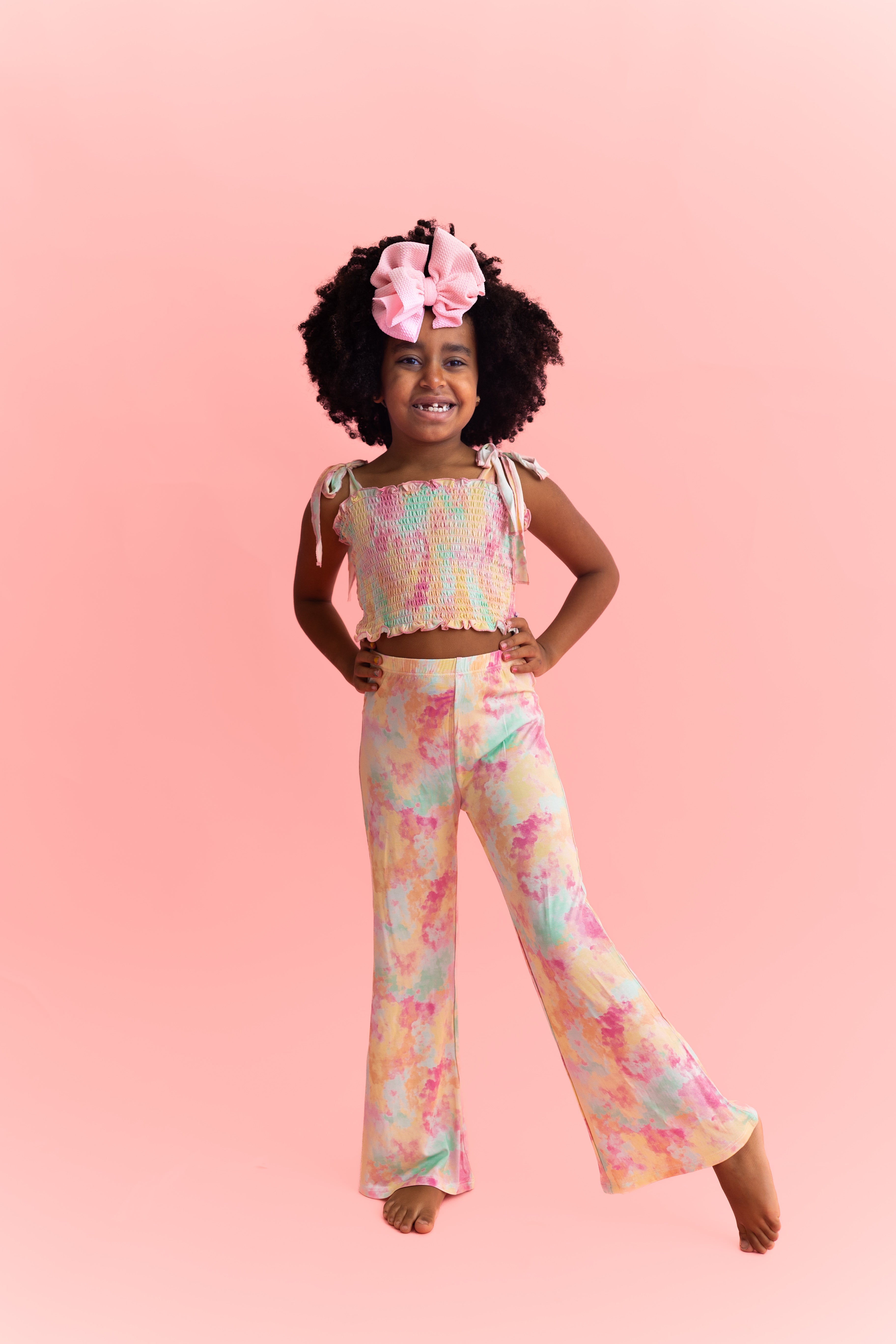 Rainbow Clouds Dream Smocked Flare Set