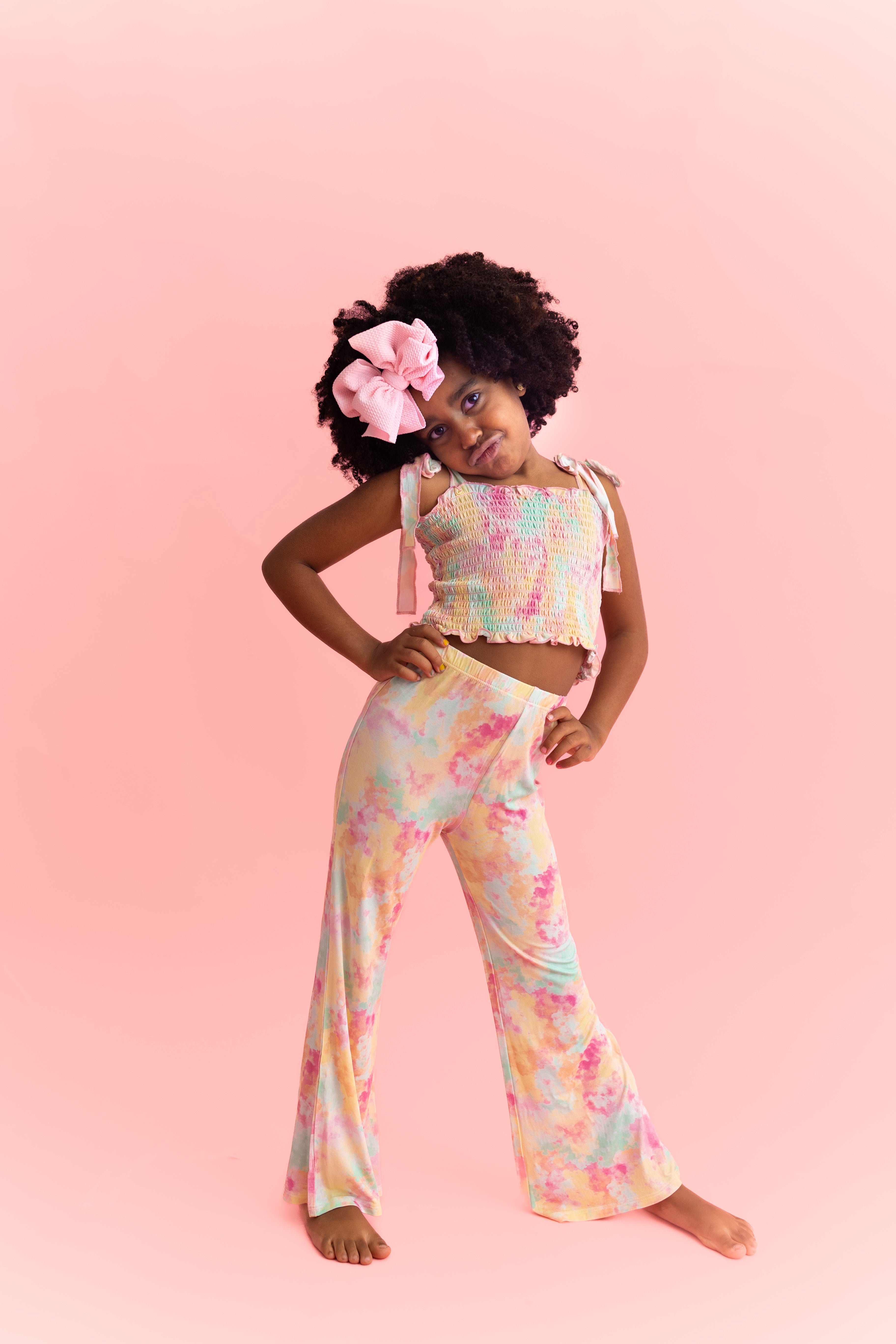 Rainbow Clouds Dream Smocked Flare Set