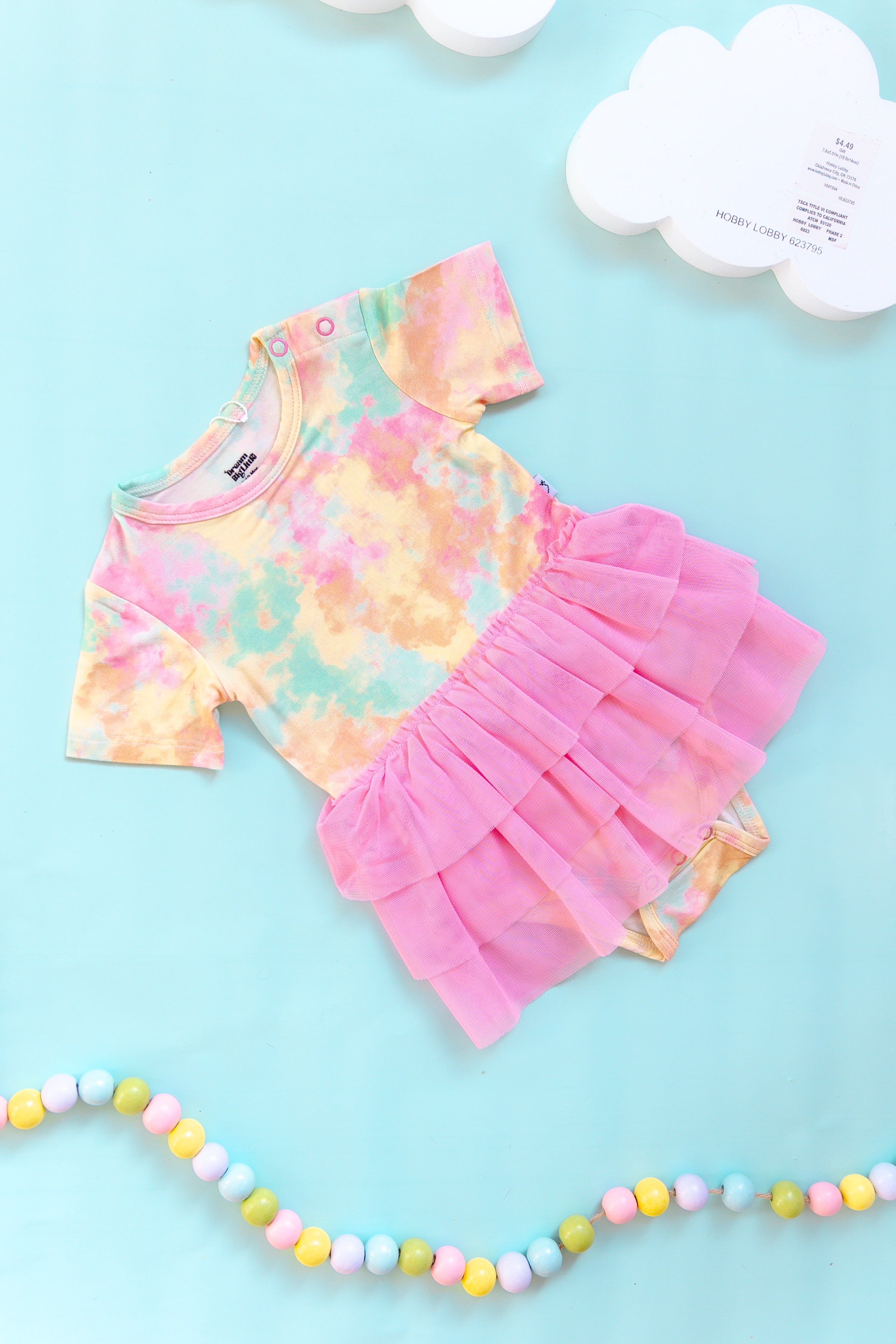 Rainbow Clouds Dream Tutu Bodysuit Dress