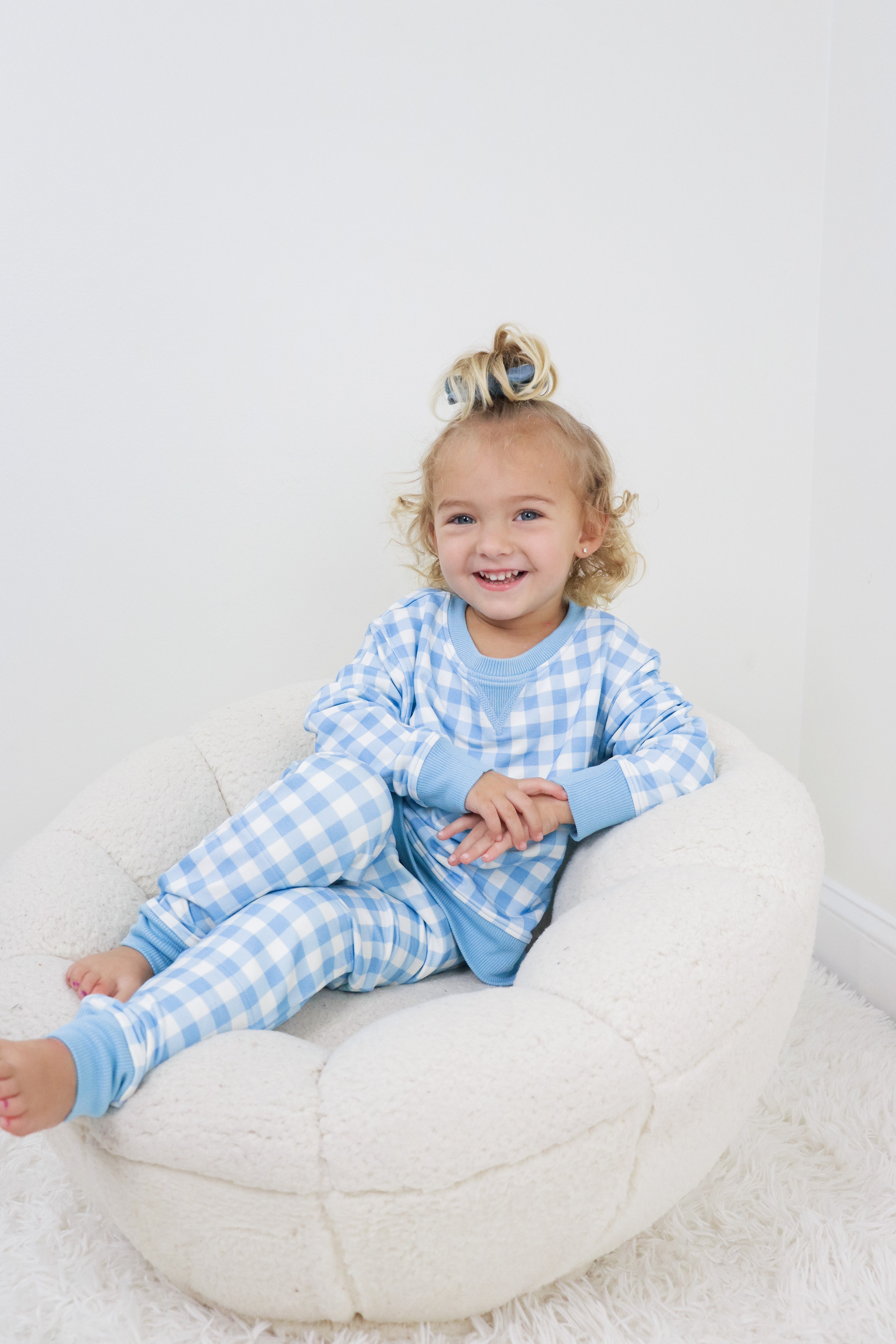 Sky Blue Gingham Dream Pullover