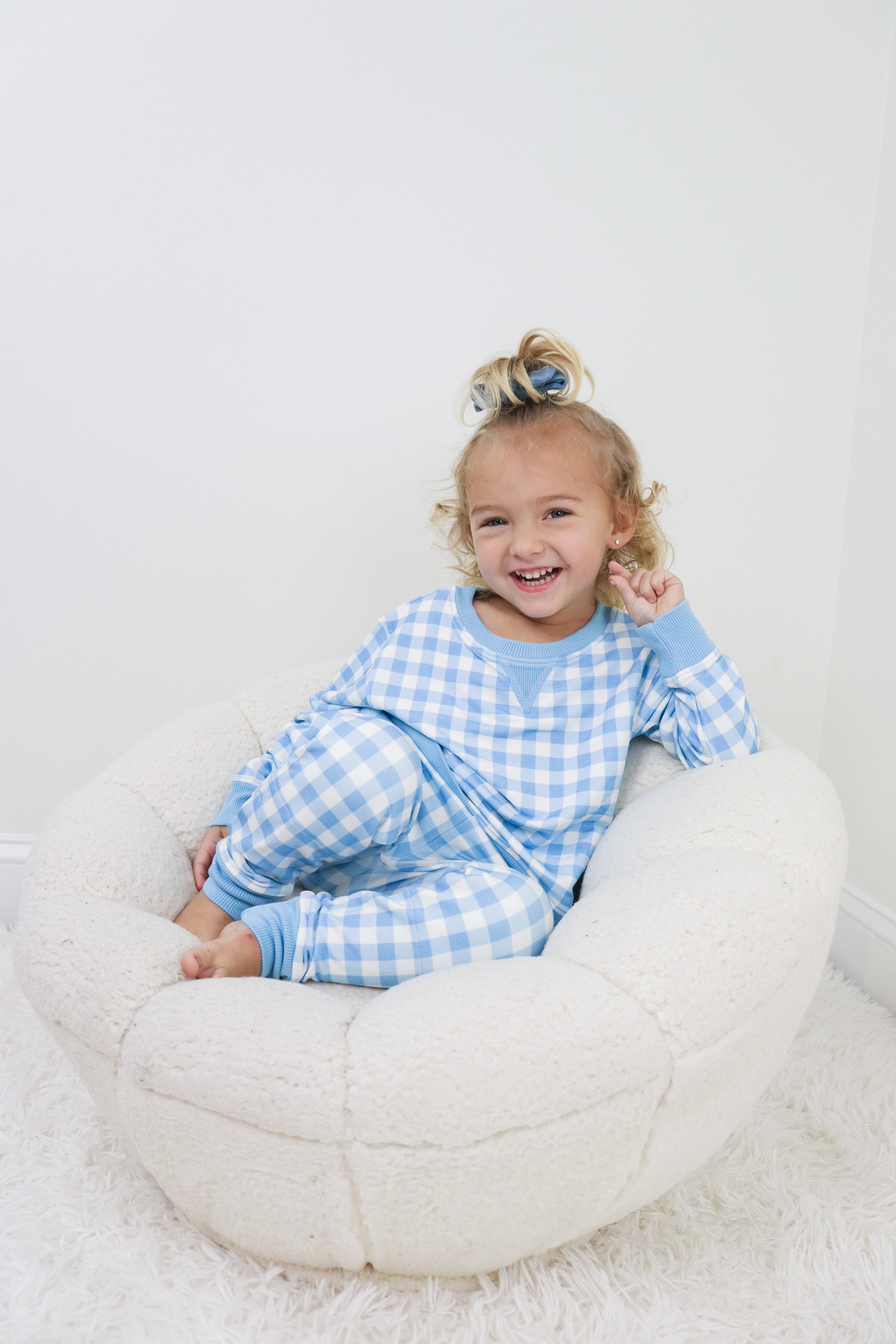 Sky Blue Gingham Dream Jogger