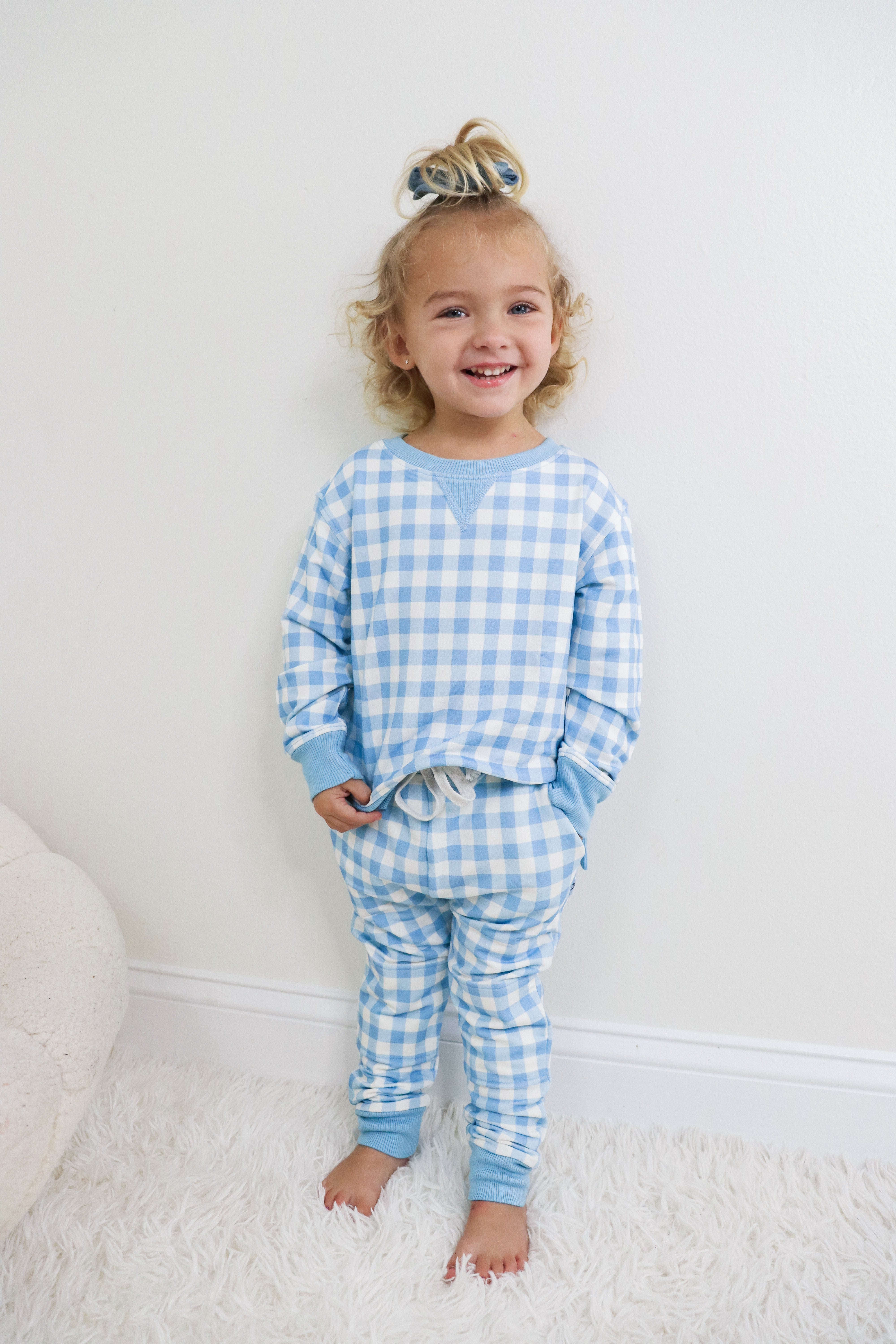 Sky Blue Gingham Dream Jogger