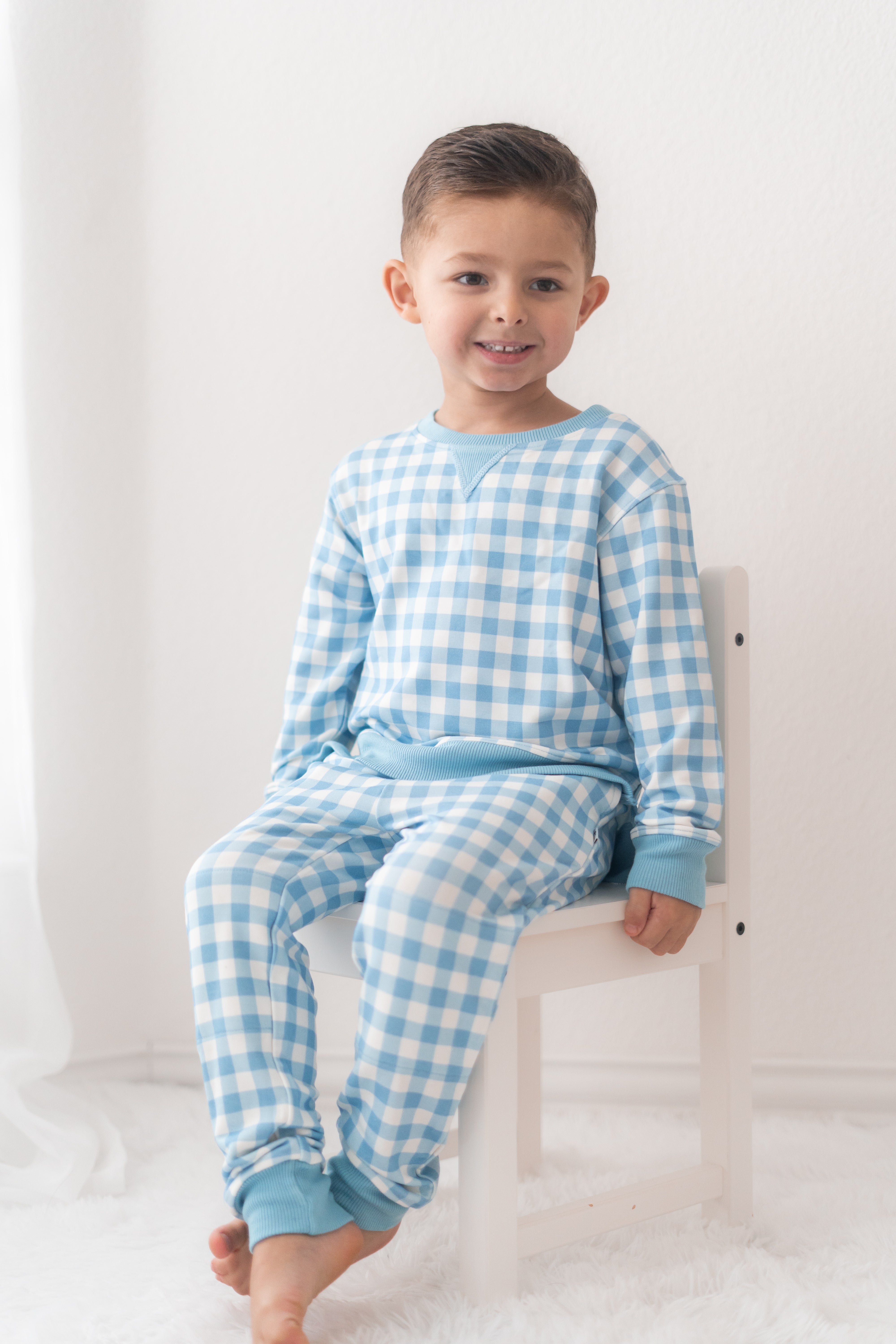 Sky Blue Gingham Dream Pullover