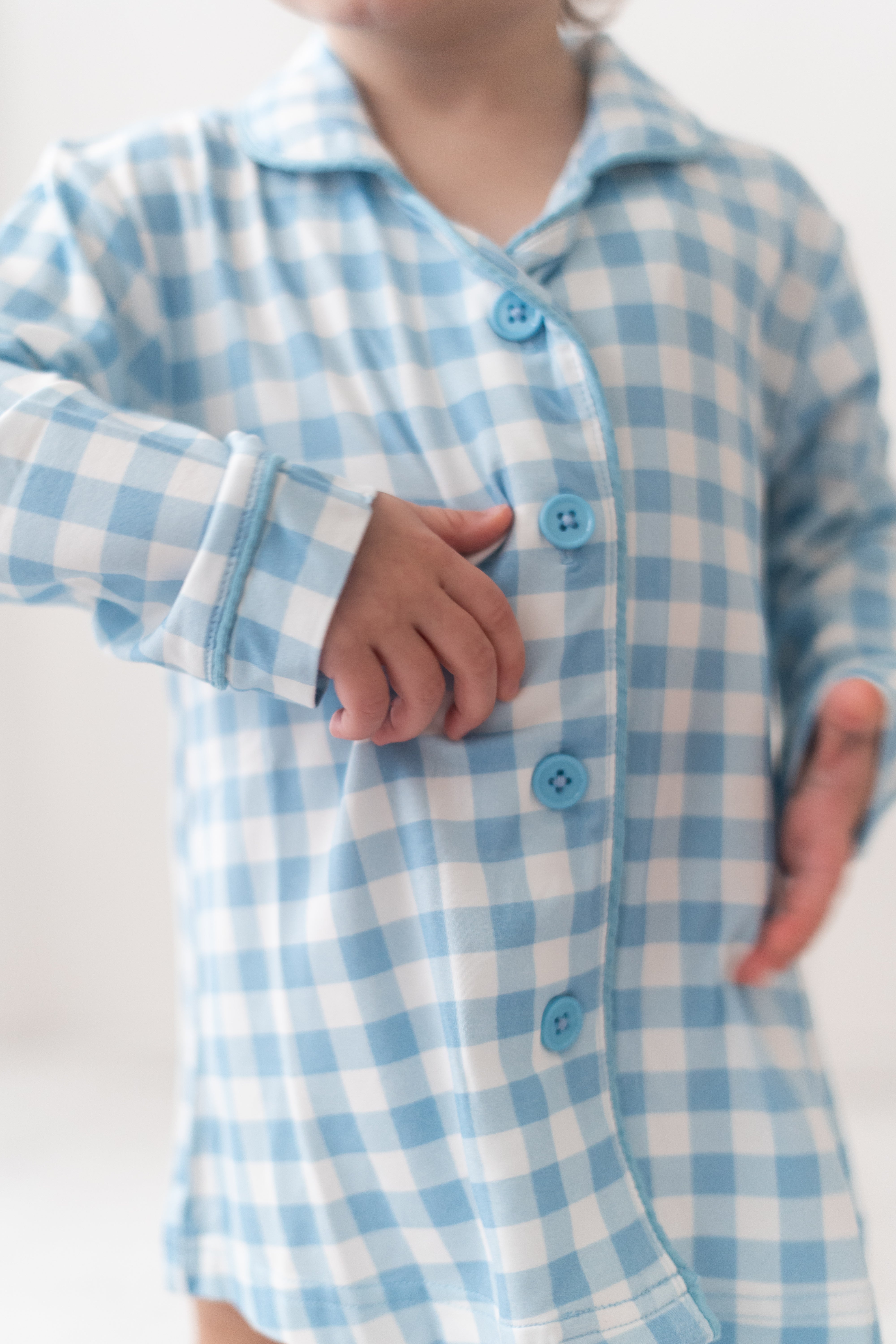 Sky Blue Gingham Girl's Dream Gown