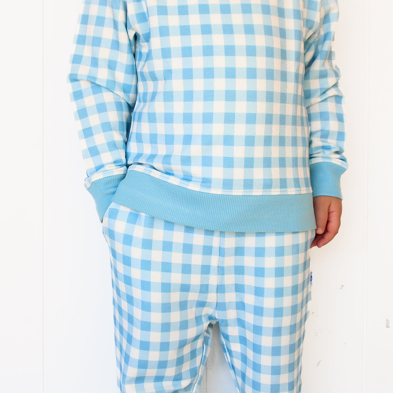 Sky Blue Gingham Dream Jogger