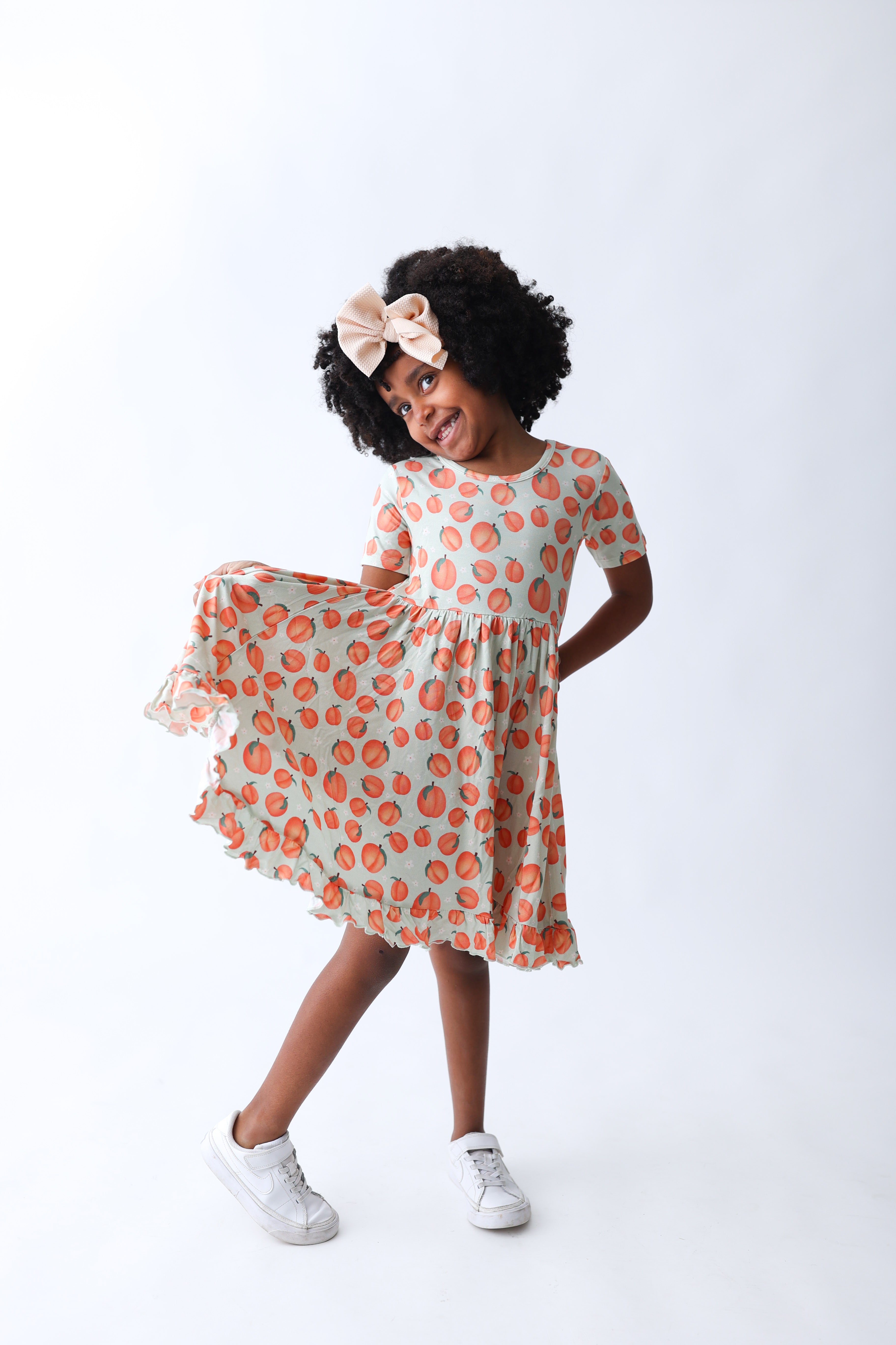 Peachy-keen Dream Ruffle Dress