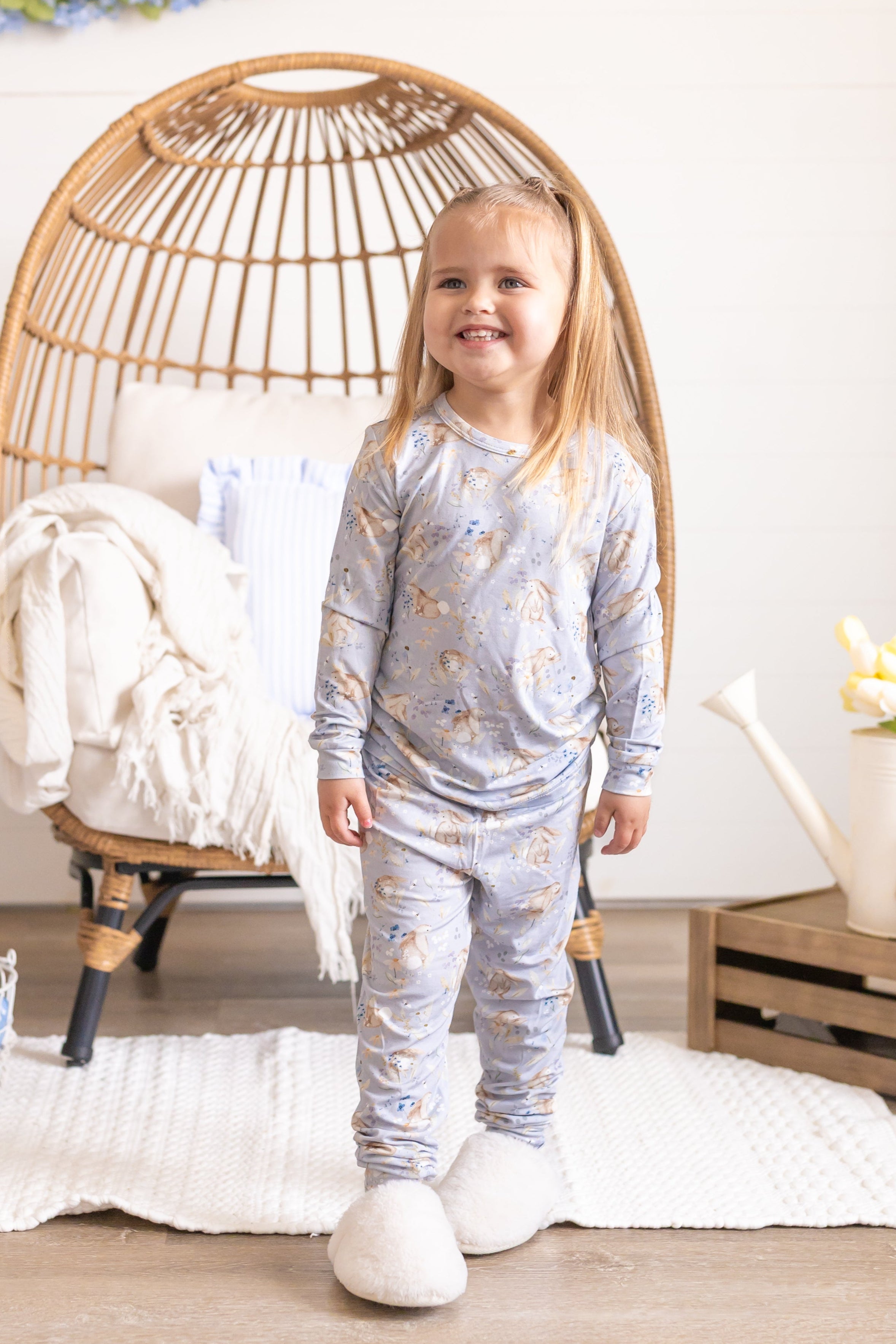 Bunny Blossoms 2pc Bamboo Pajama Set