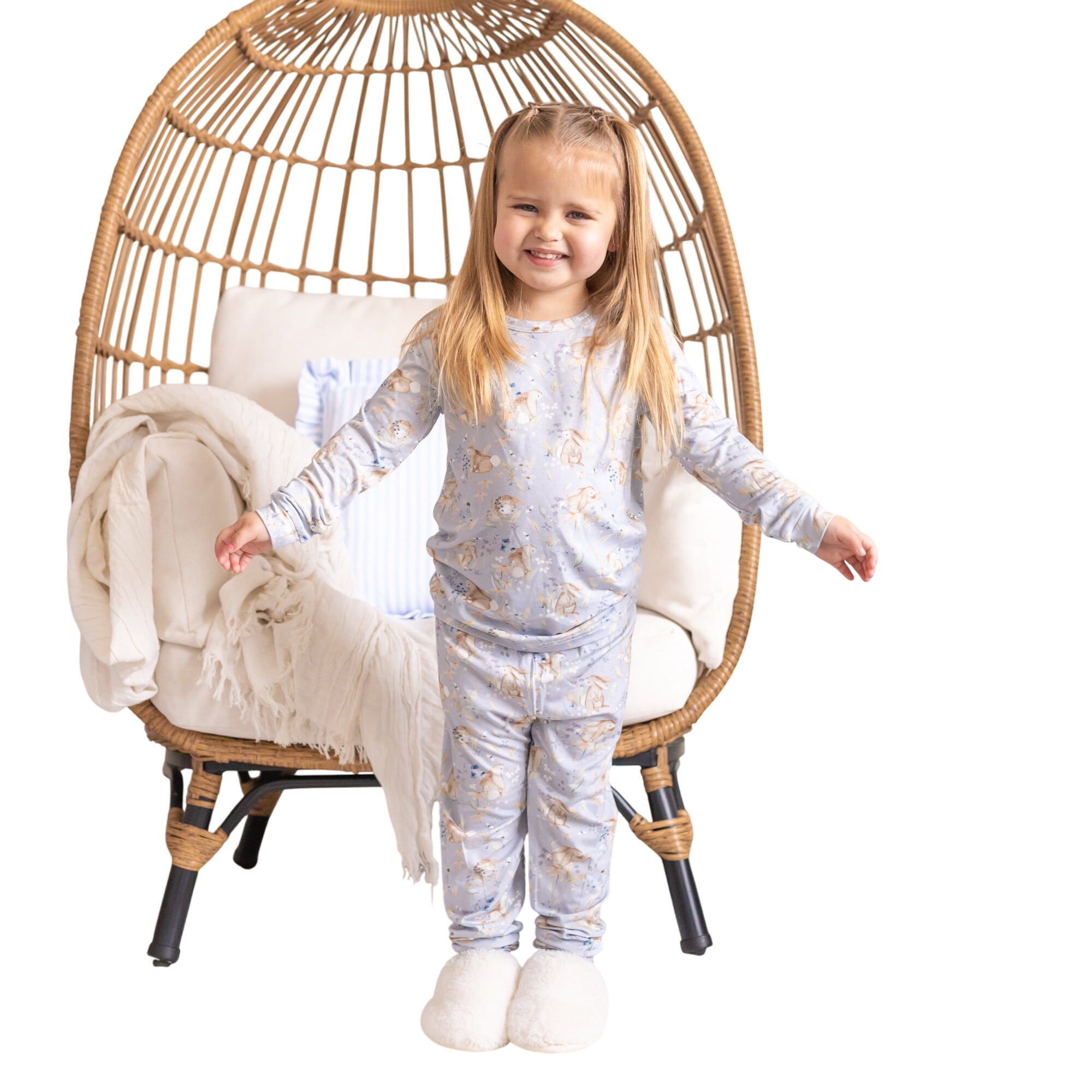 Bunny Blossoms 2pc Bamboo Pajama Set