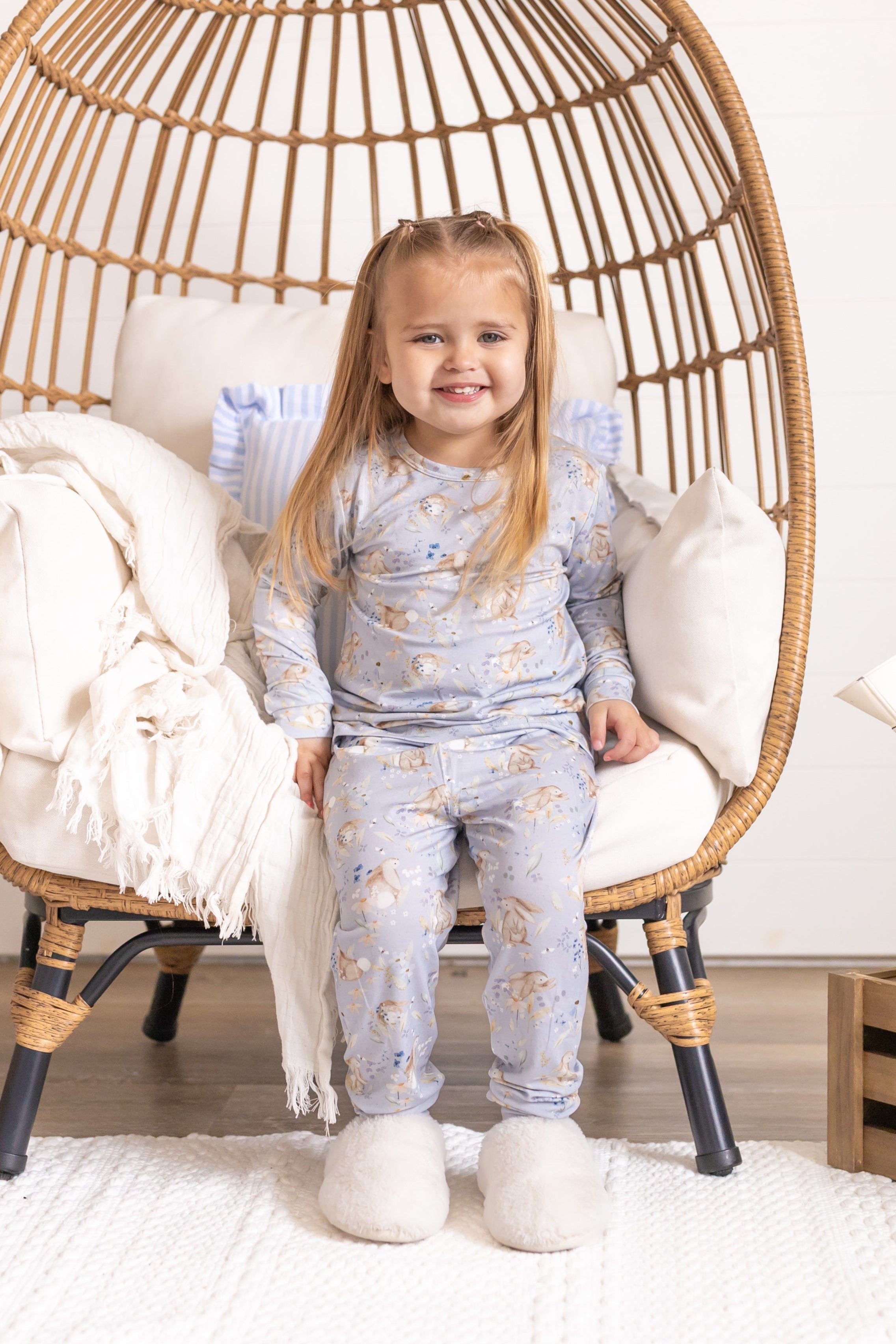 Bunny Blossoms 2pc Bamboo Pajama Set