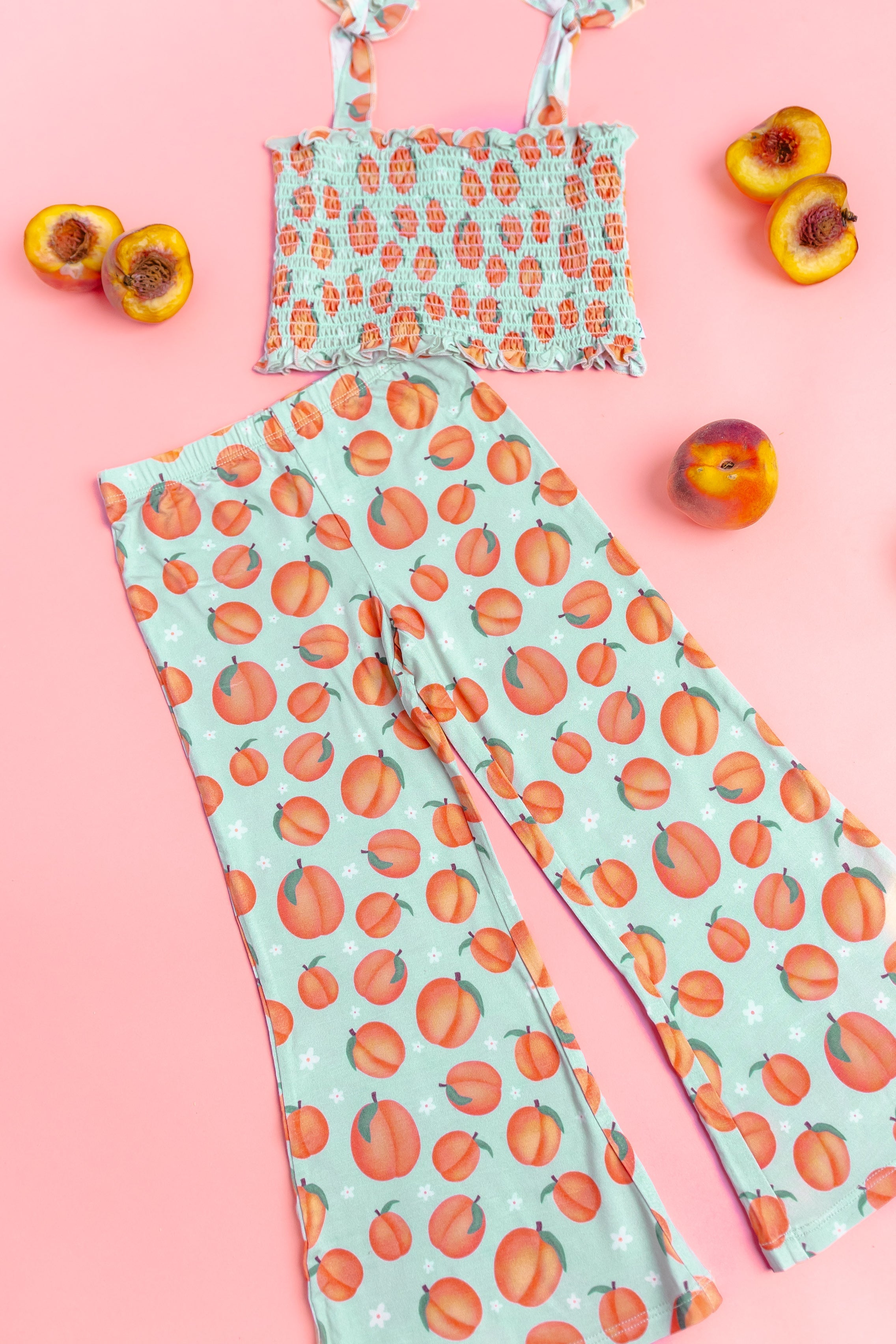 Peachy-keen Dream Smocked Flare Set