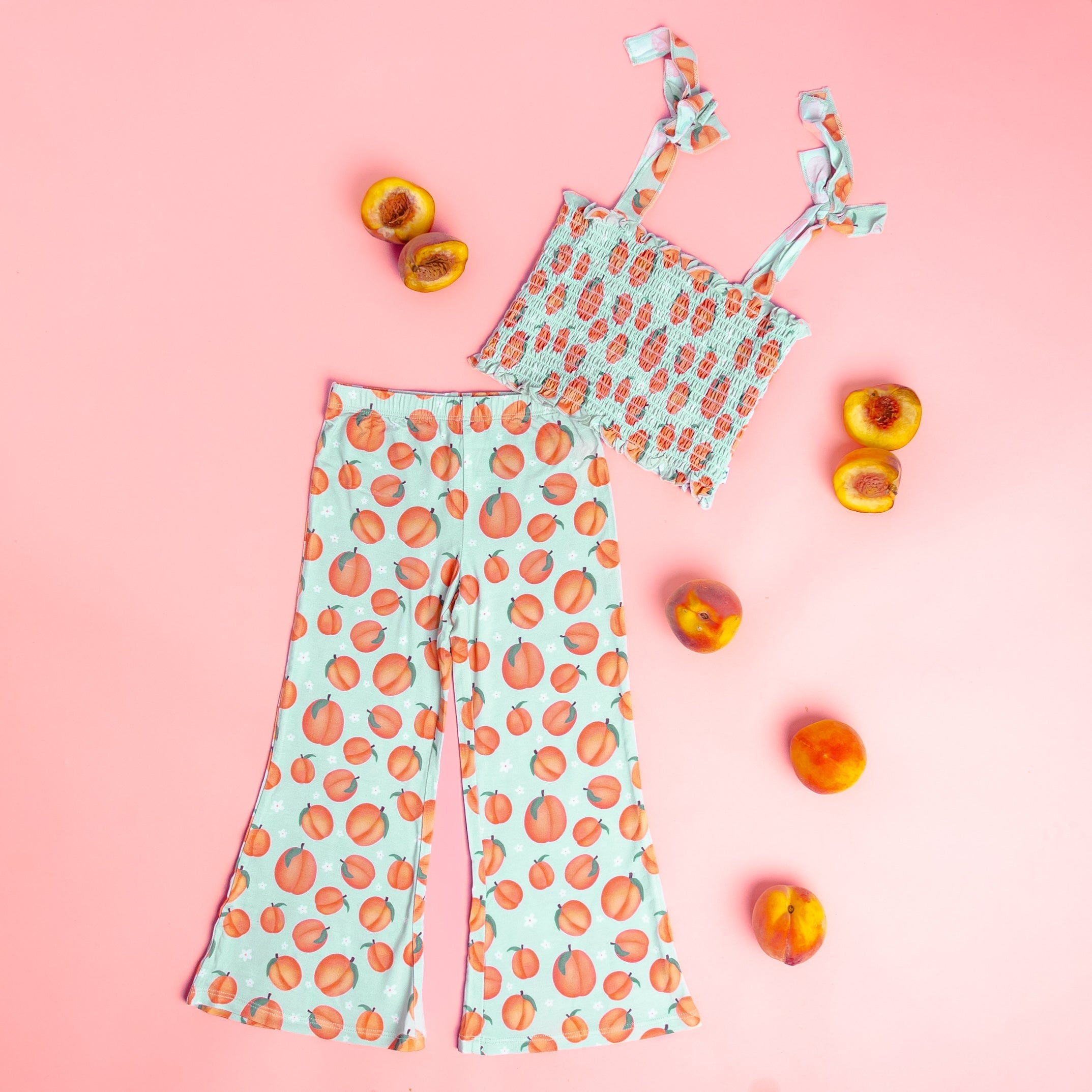 Peachy-keen Dream Smocked Flare Set