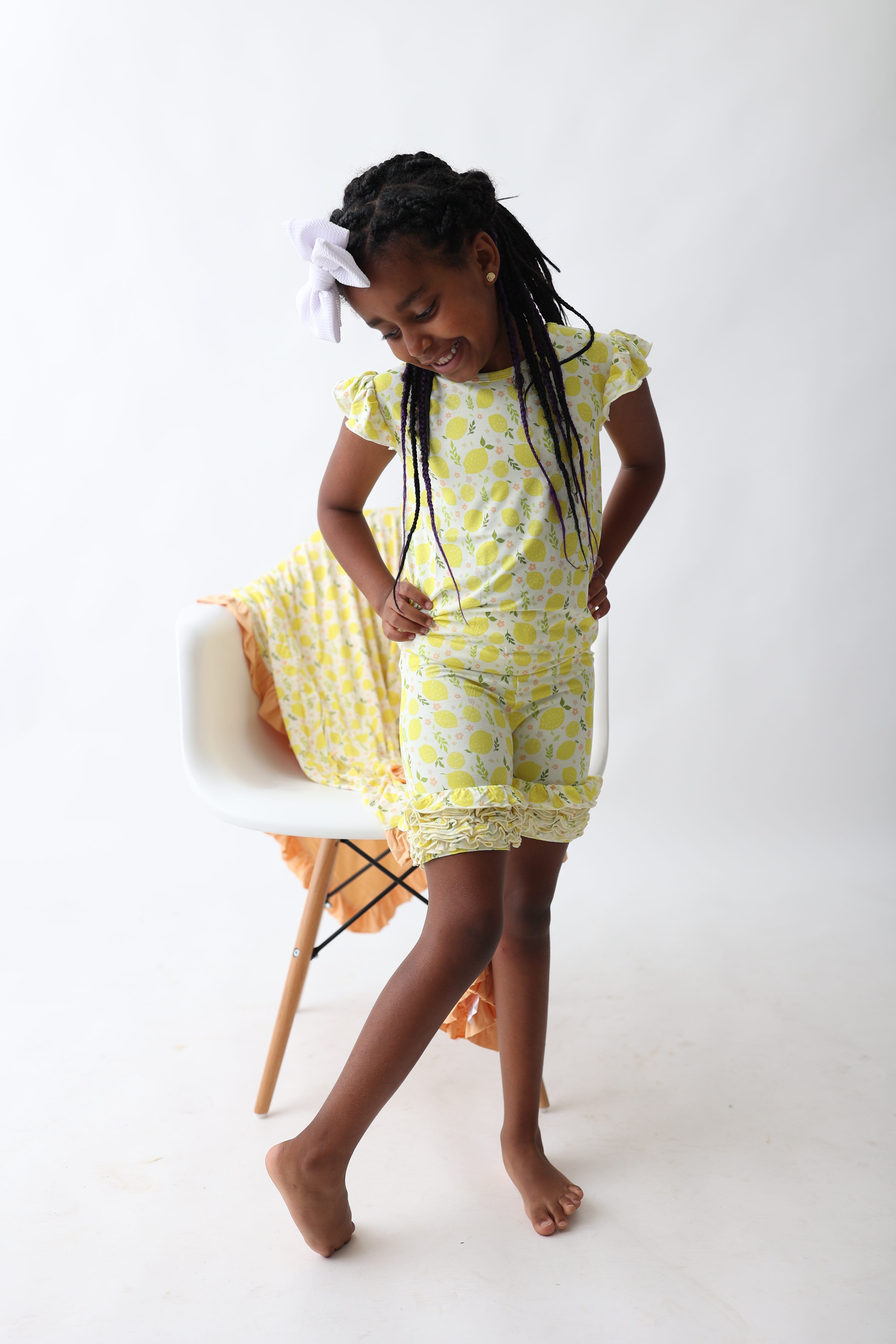 Lemon Blossoms Dream Ruffle Shorts