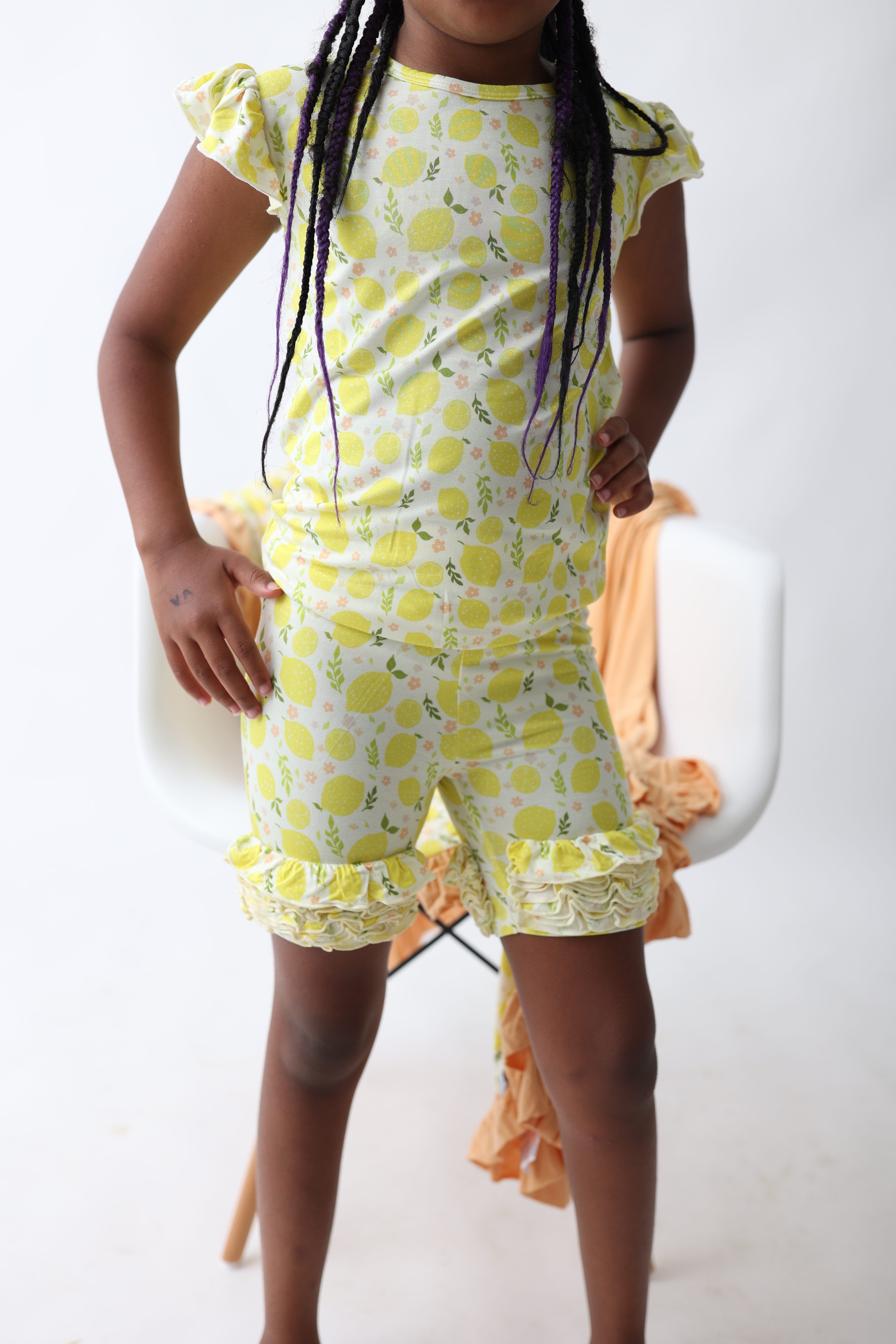 Lemon Blossoms Dream Ruffle Shorts