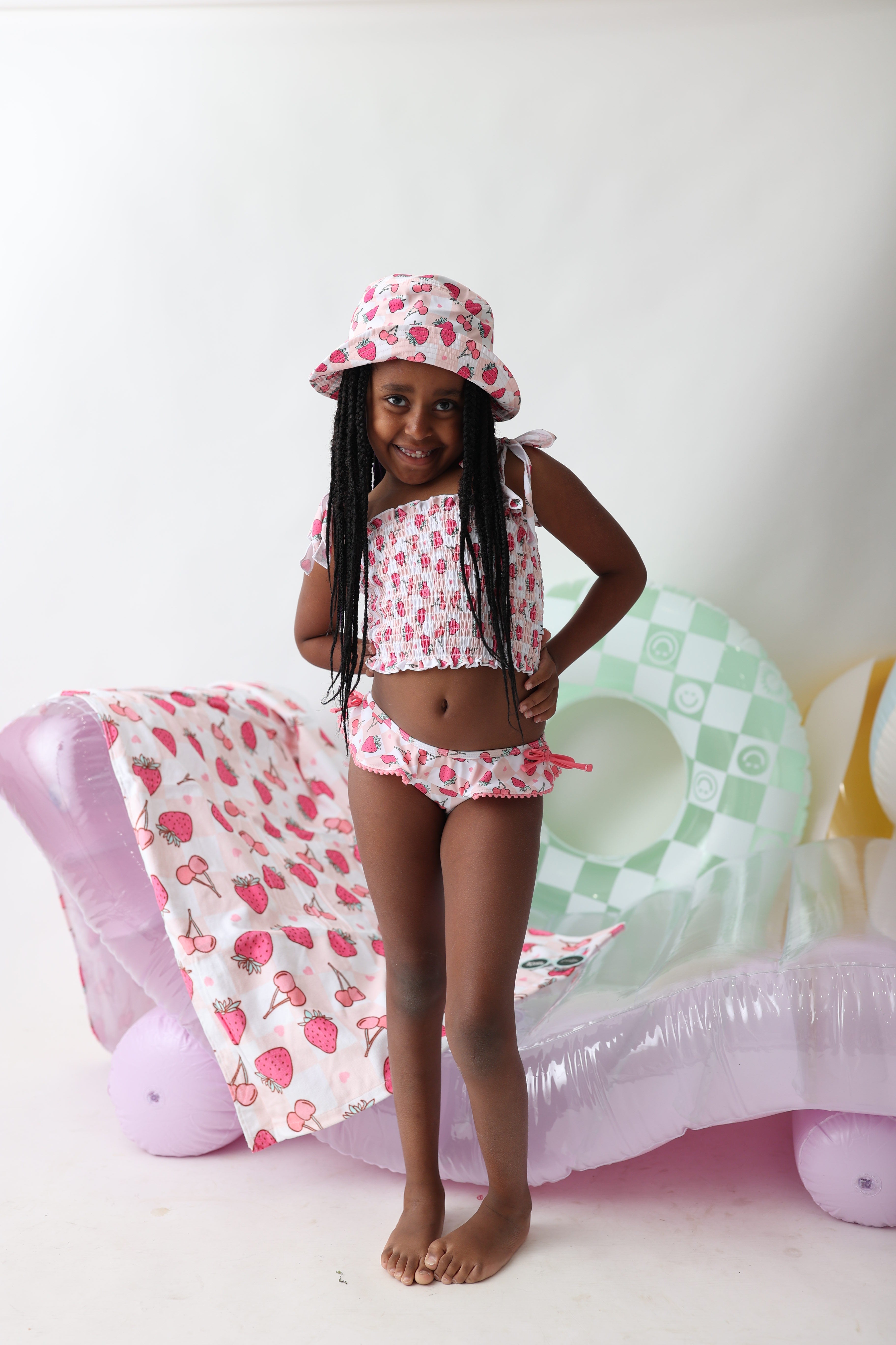 Exclusive Berry Brooklyn Dream Smocked Tankini Two Piece Swim Suit