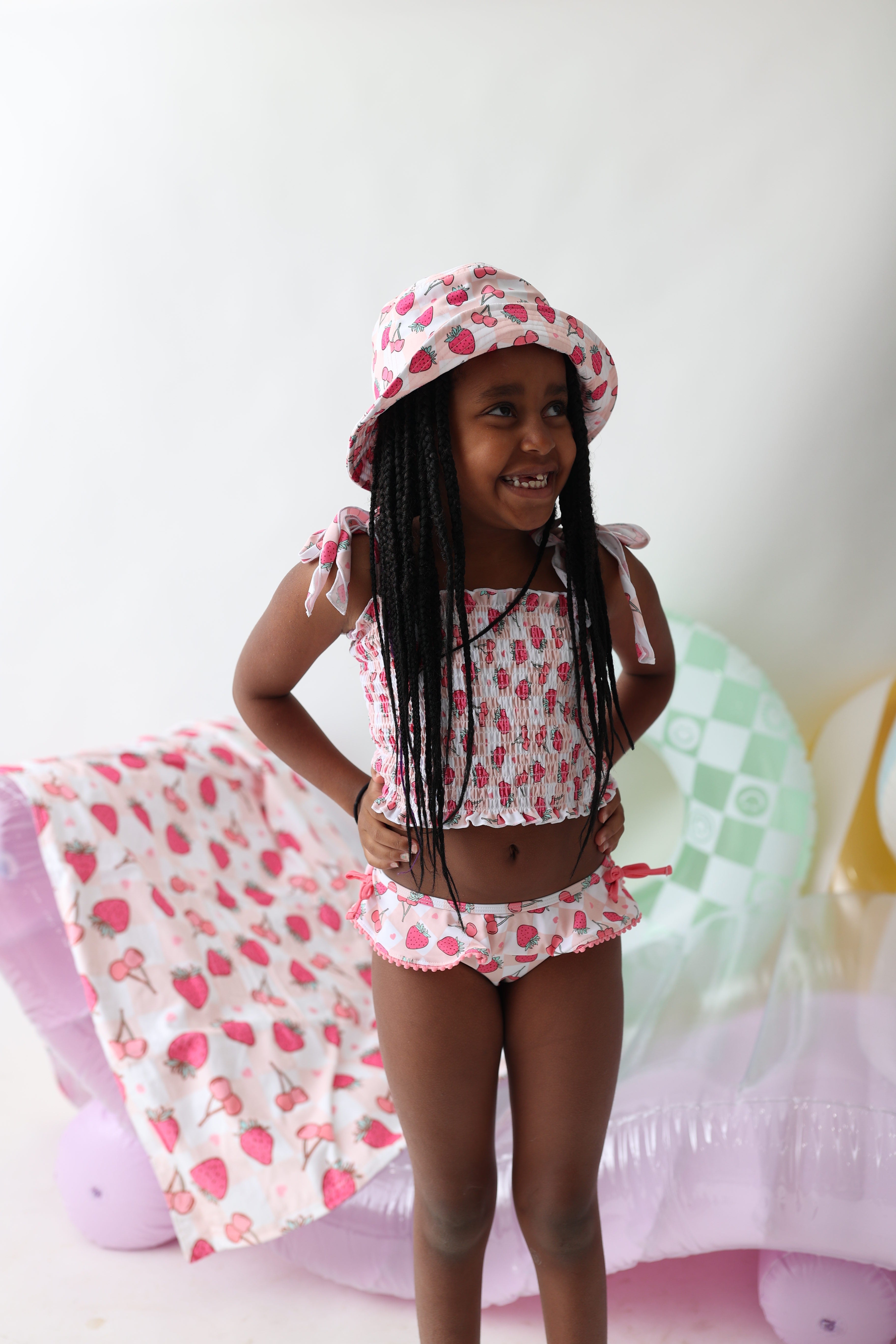 Exclusive Berry Brooklyn Dream Smocked Tankini Two Piece Swim Suit