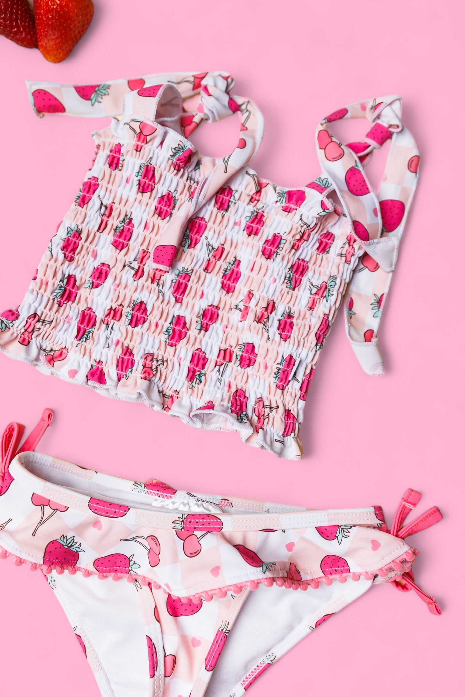 Exclusive Berry Brooklyn Dream Smocked Tankini Two Piece Swim Suit