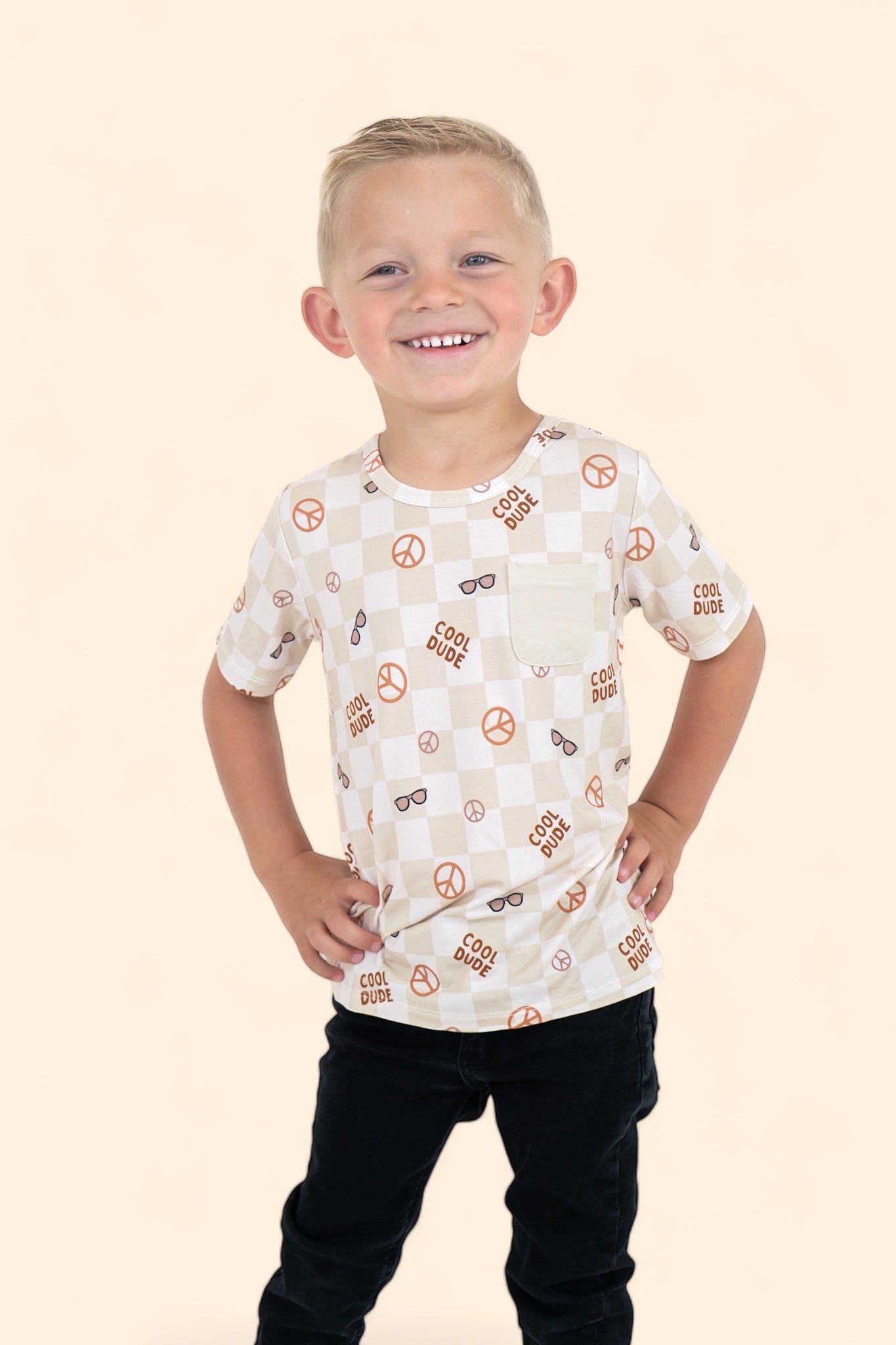 Cool Dude Checkers Dream Pocket Tee