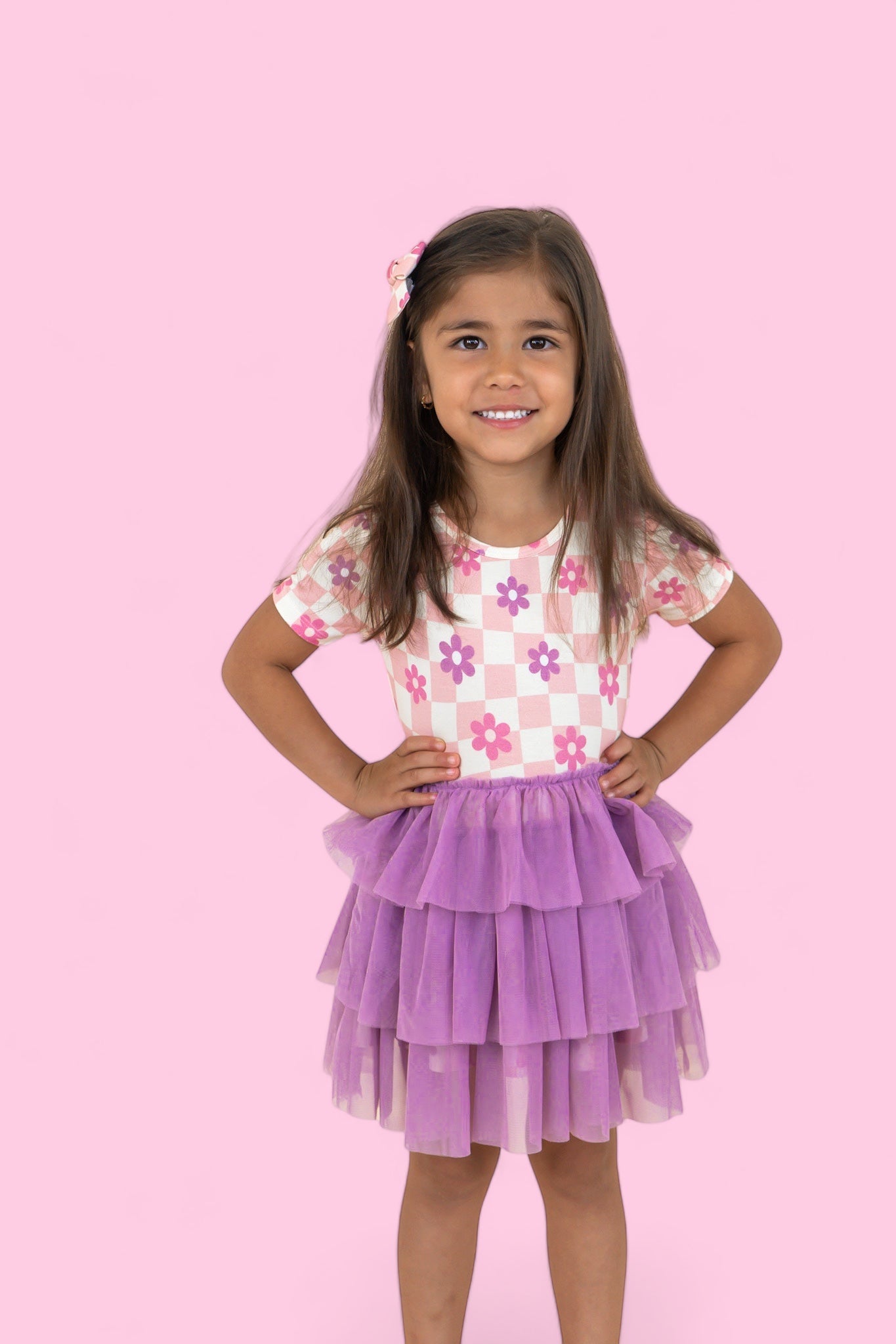Wavy Daisy Checkers Dream Tutu Dress