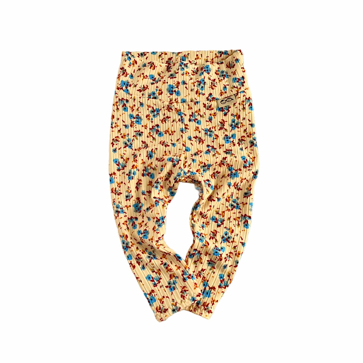 Dainty Floral Yellow Rib Leggings And/or Beanie Knot Hat