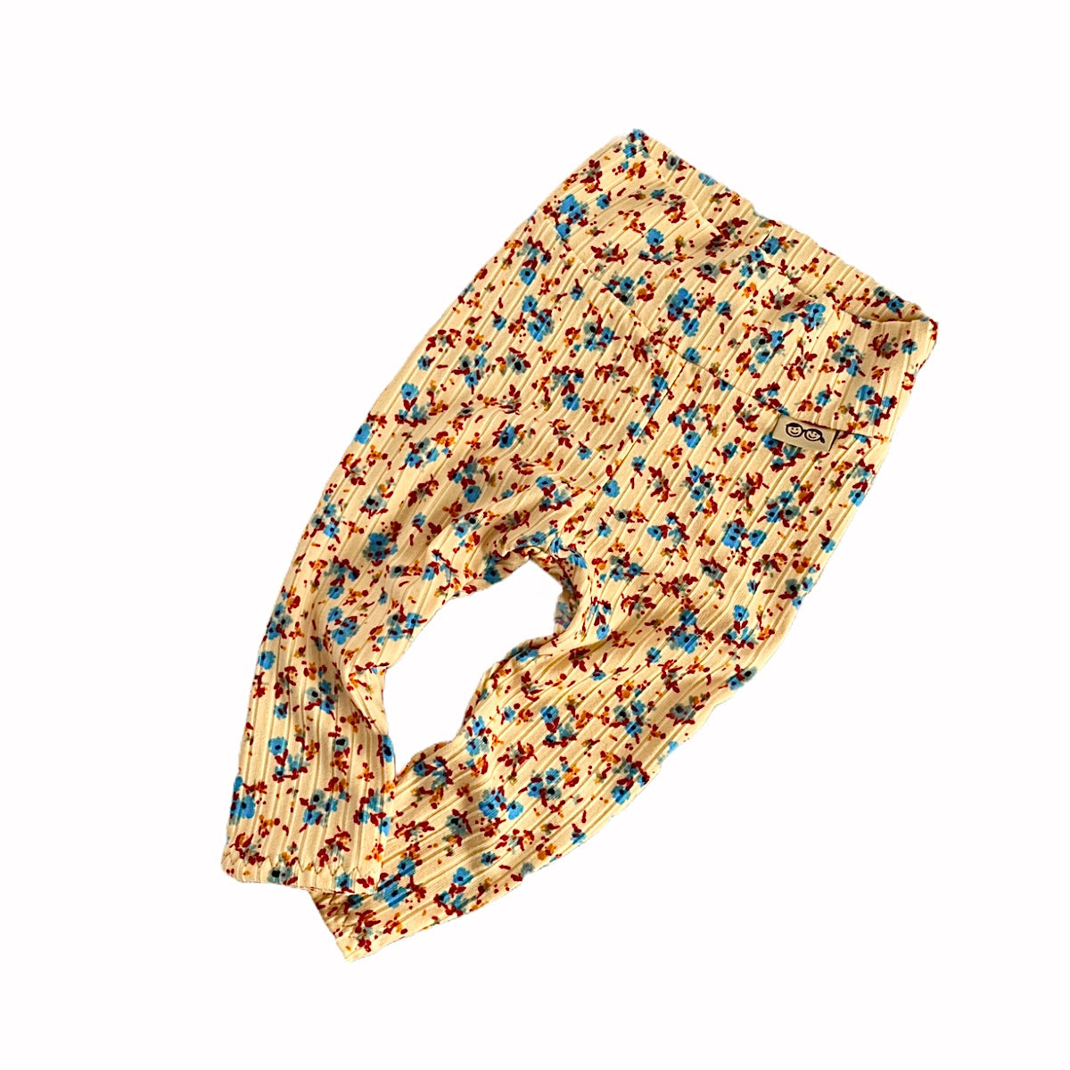 Dainty Floral Yellow Rib Leggings And/or Beanie Knot Hat