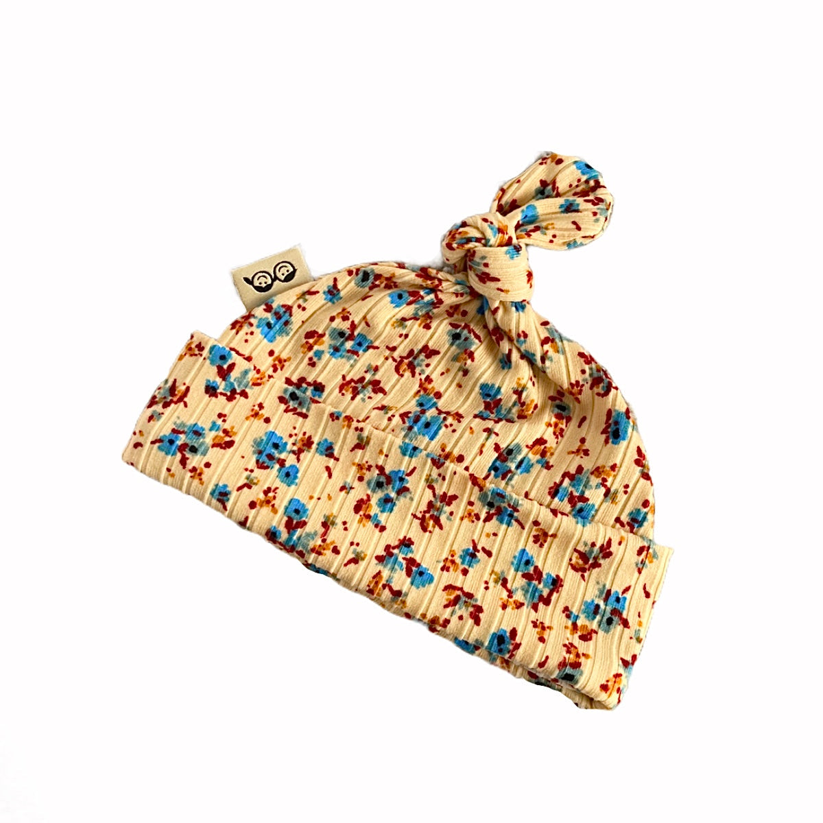 Dainty Floral Yellow Rib Leggings And/or Beanie Knot Hat