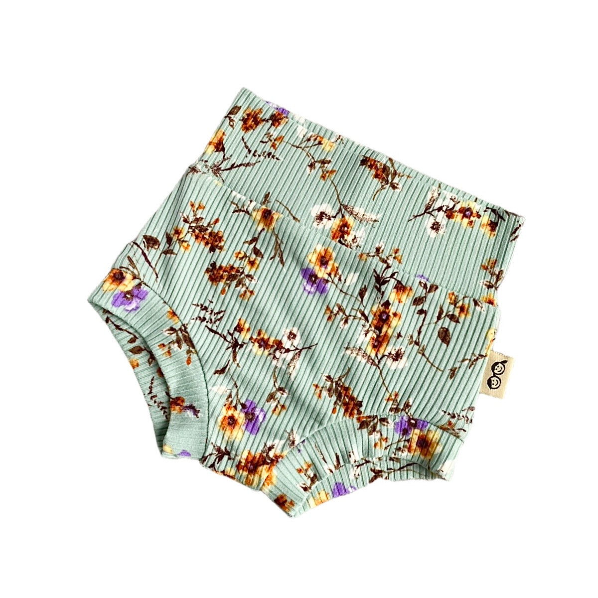 Dried Floral On Sage Ribbed Bummies