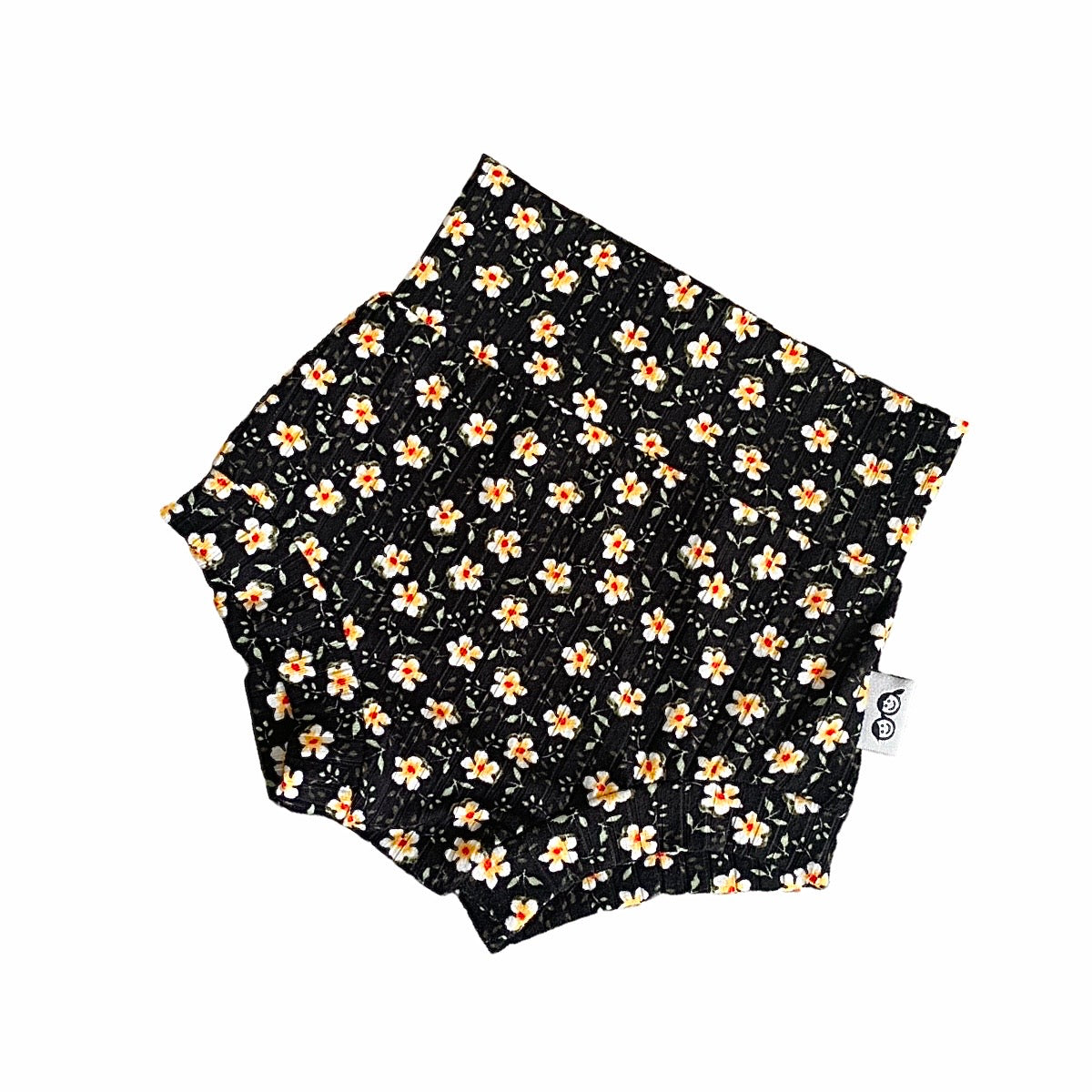 Dainty Floral Black Ribbed Bummies