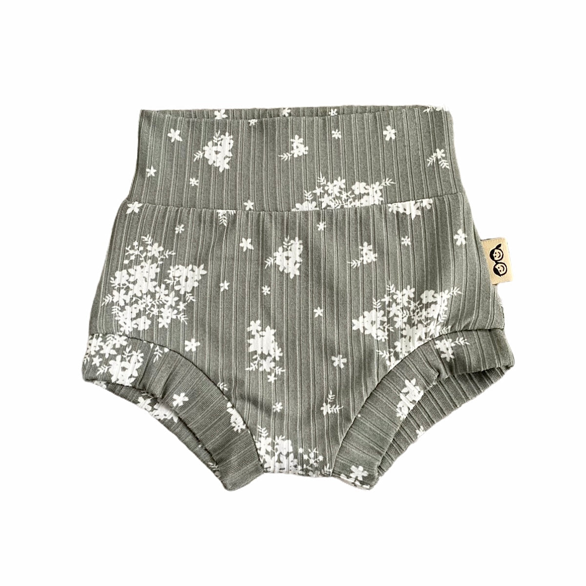 Minimal Floral Olive Ribbed Bummies