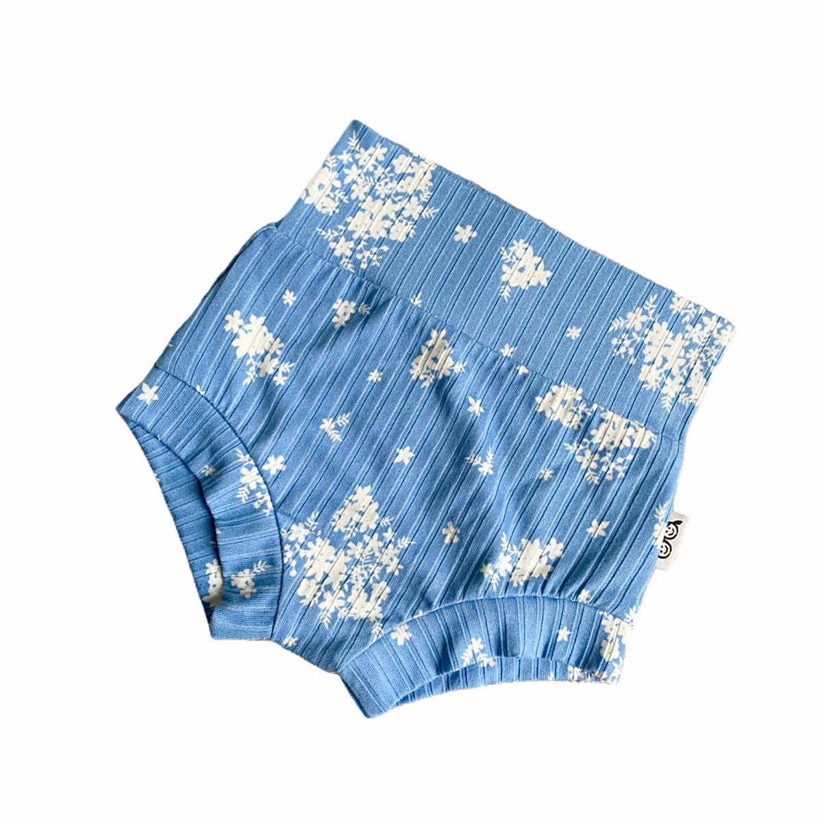 Minimal Floral Blue Ribbed Bummies
