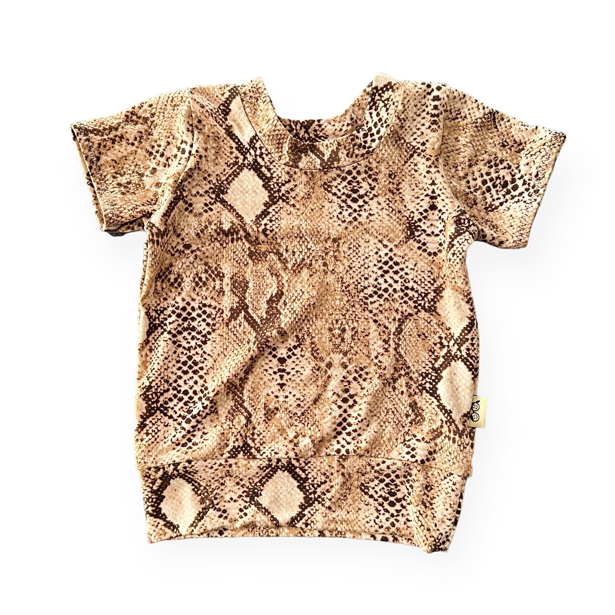 Tan Snake Print Biker Shorts Lounge Set