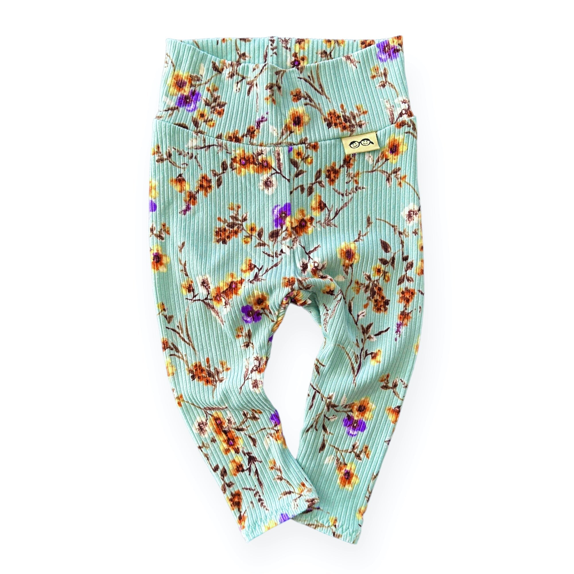Dried Floral On Sage Ribbed Leggings