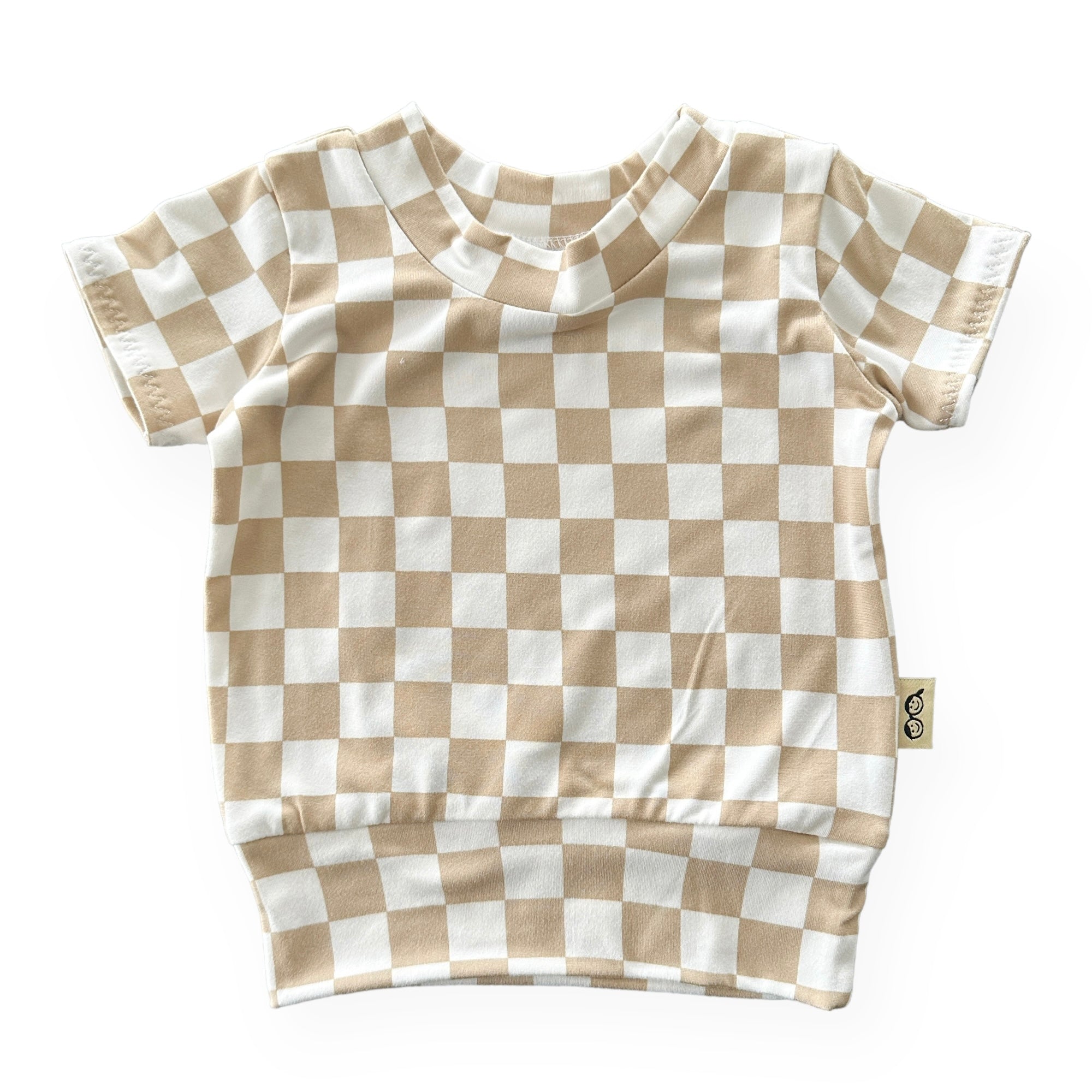 Taupe Retro Checkered Summer Lounge Set
