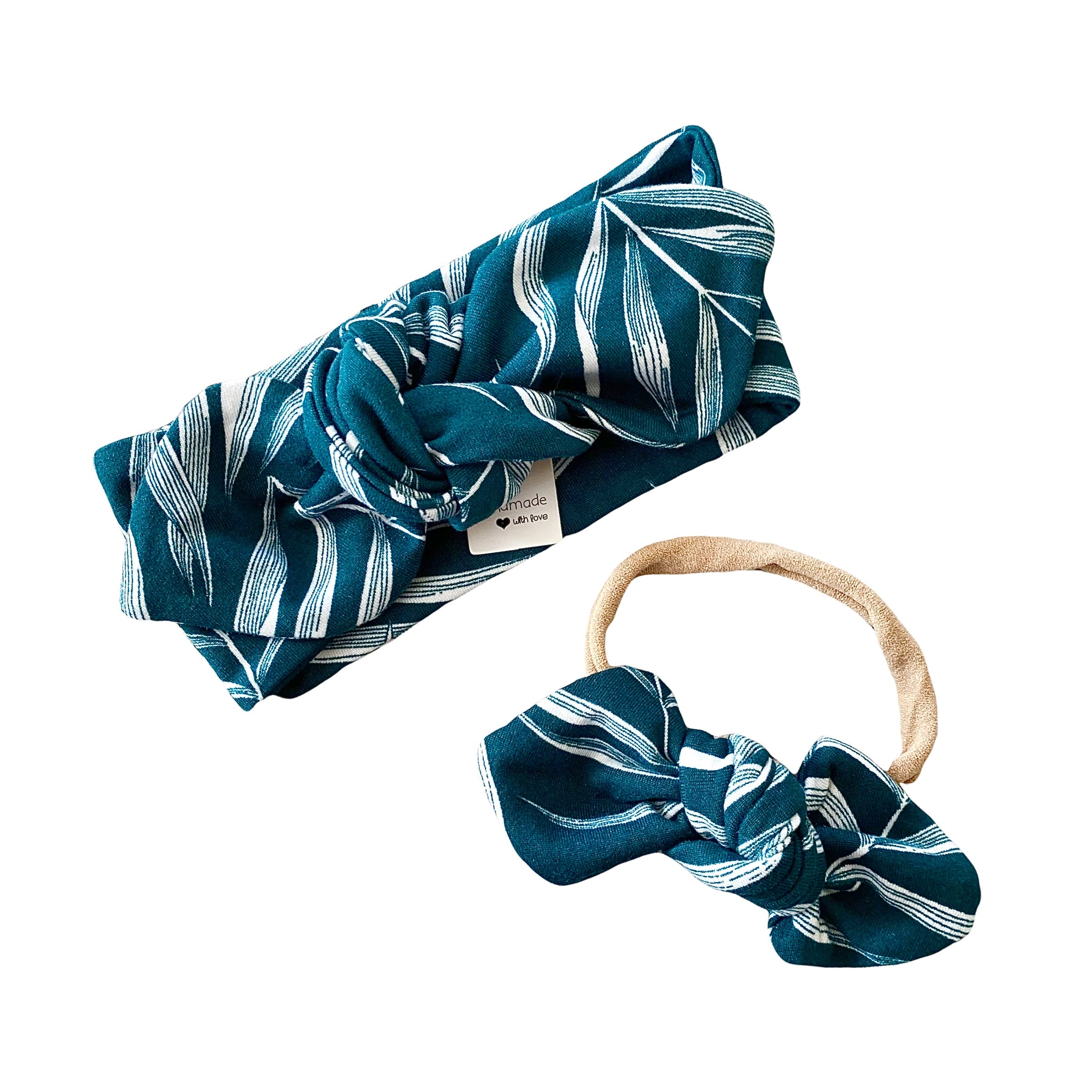Ocean Teal Pampas Leaves Headbands