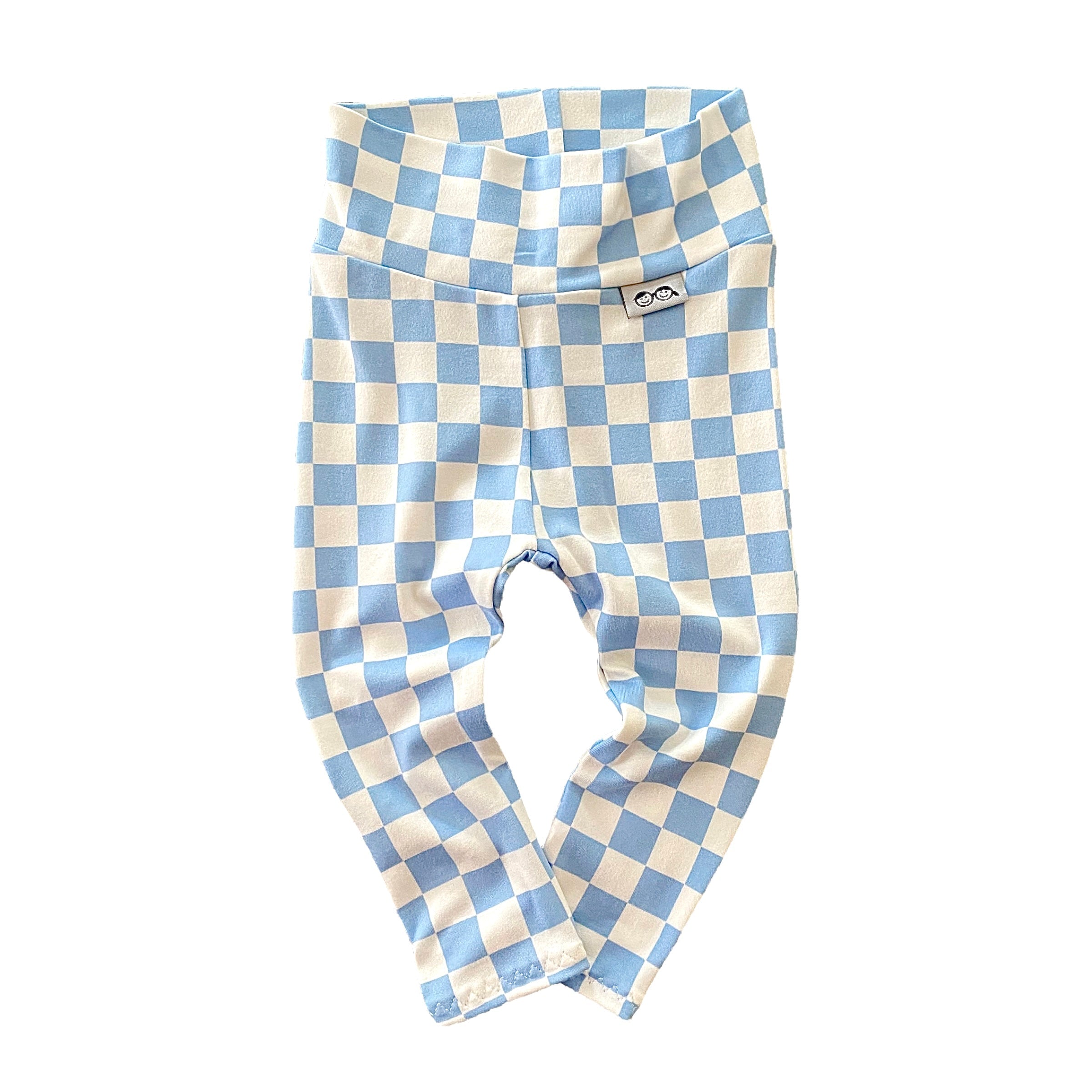 Blue Retro Checkered Leggings