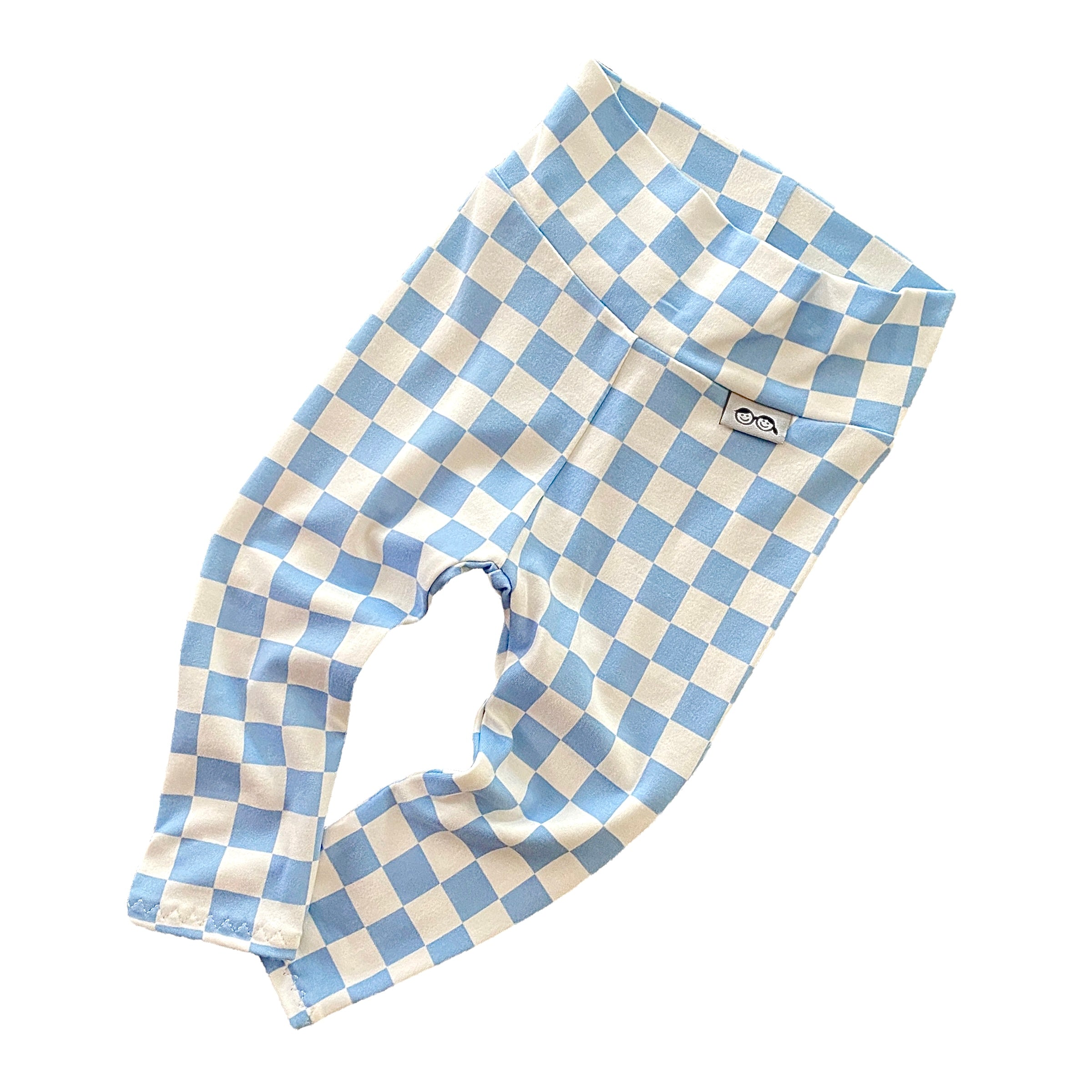 Blue Retro Checkered Leggings