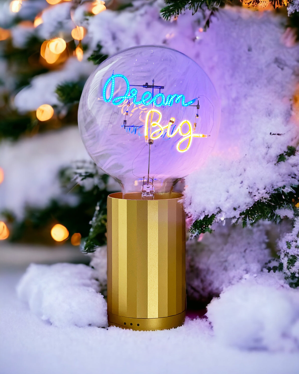 Mitb Bulb Dream Big Blue/ Amber With Base Table Lamp Portable