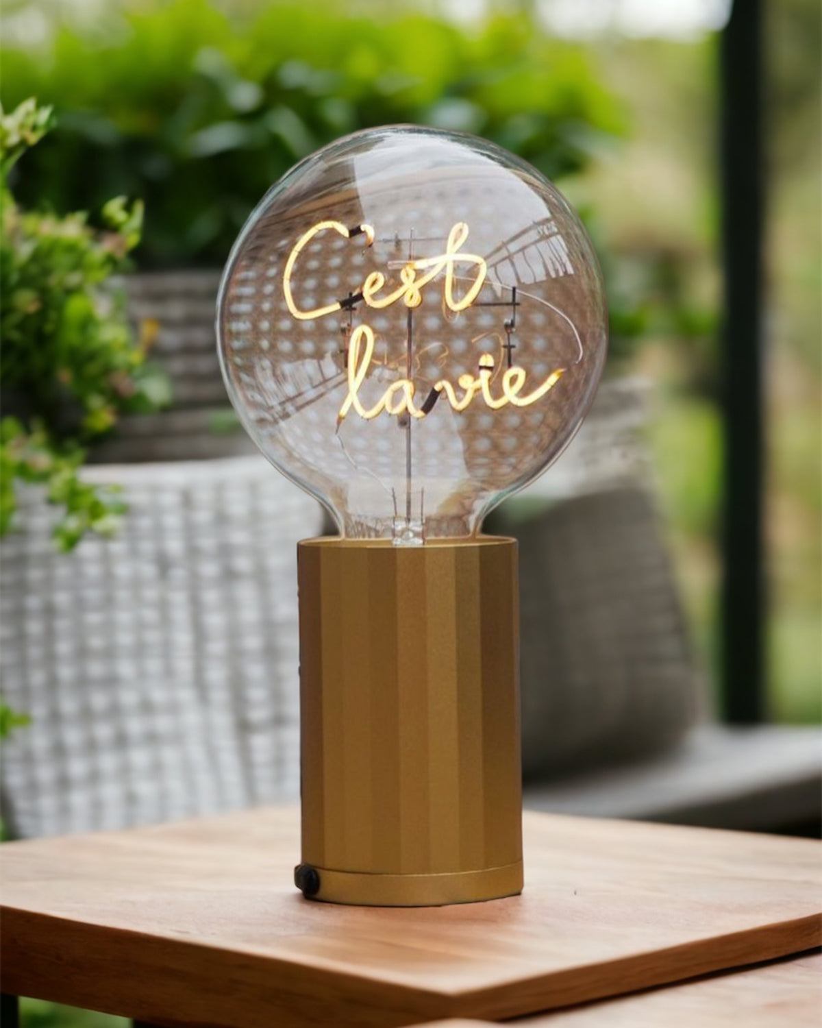 Mitb Bulb C'est La Vie Amber With Base Table Lamp Portable