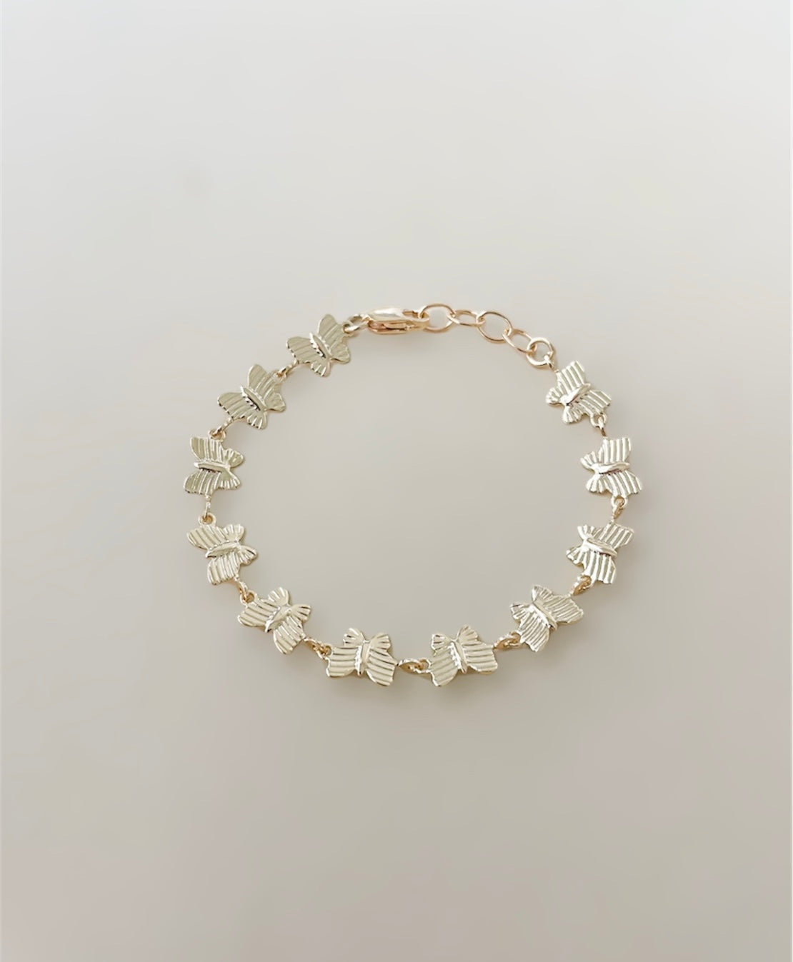 6mm Gold Beaded Butterfly Bracelet – Hypoallergenic & Handmade