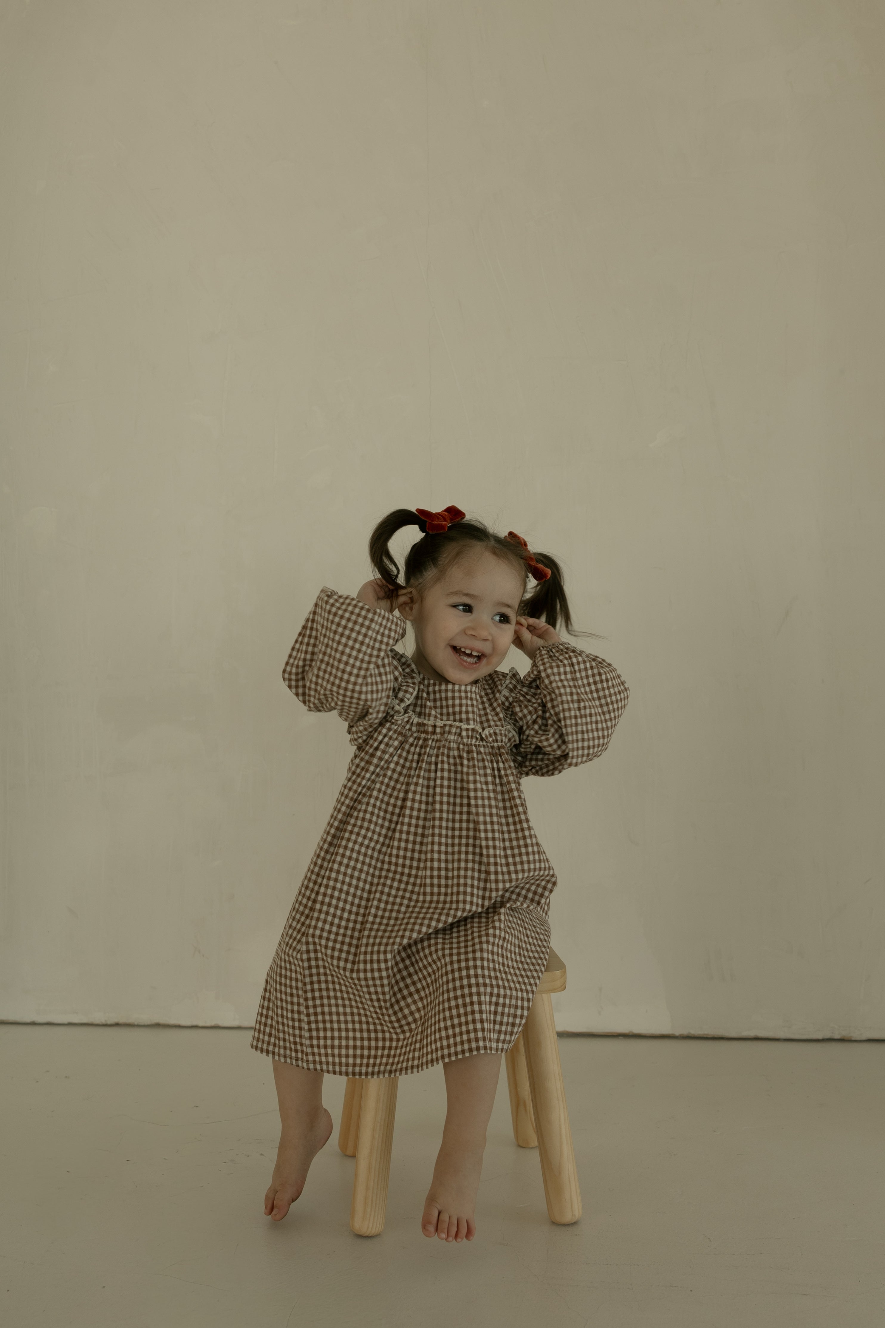 Child Long Sleeve Dress | Honey Gingham