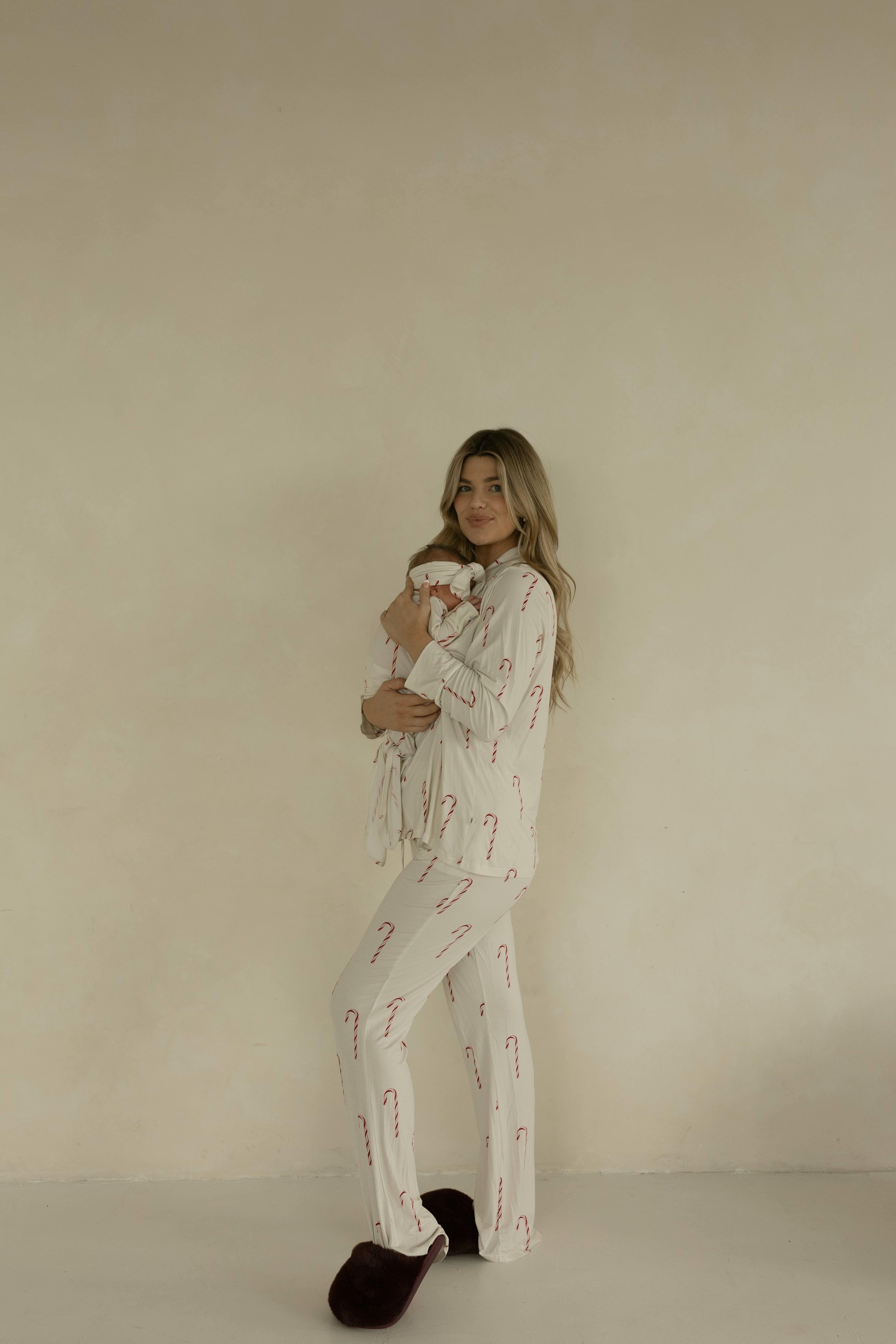 Women's Bamboo Button Up Lounge Set | Candy Cane